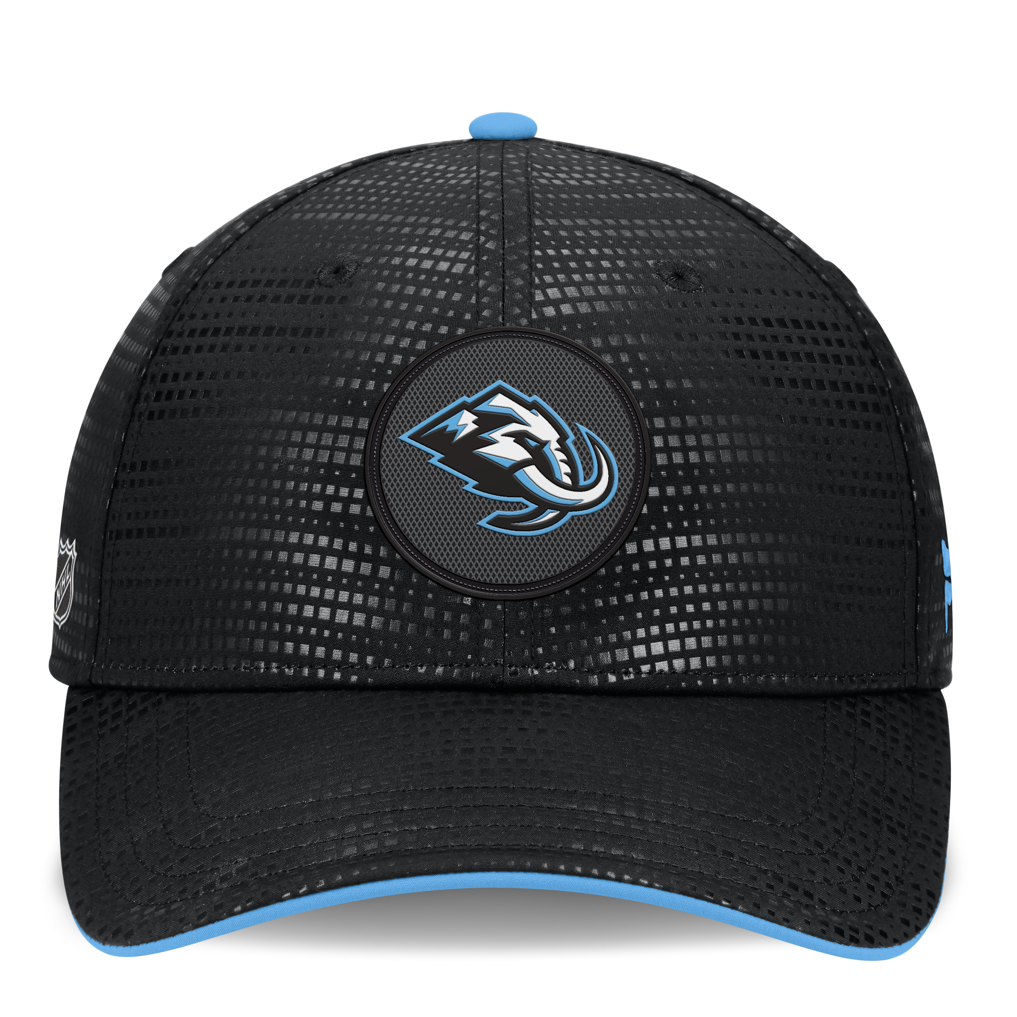 Casquette Fanatics noire pour homme Utah Mammoth Authentic Pro Rink Debossed Stretch Fit