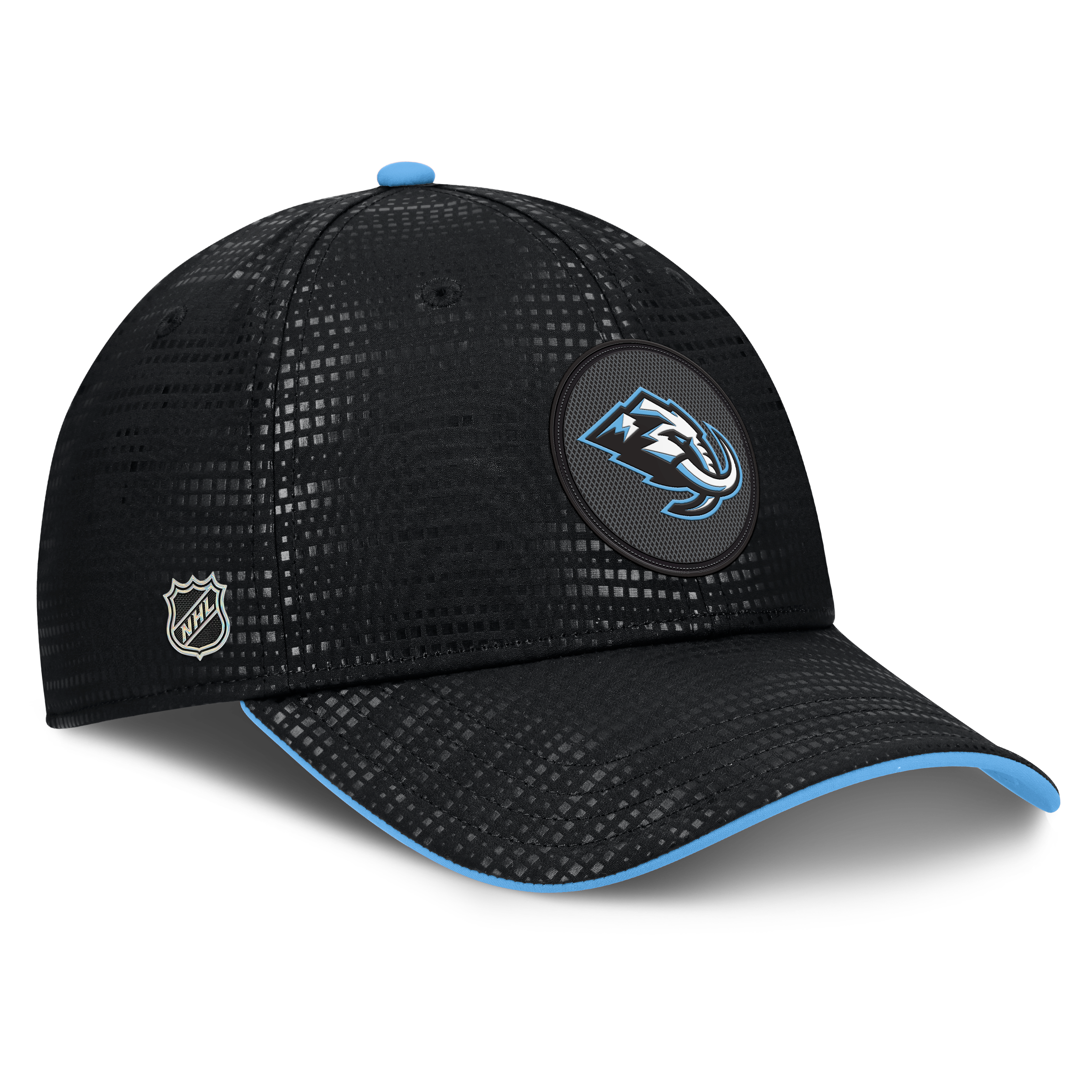 Casquette Fanatics noire pour homme Utah Mammoth Authentic Pro Rink Debossed Stretch Fit