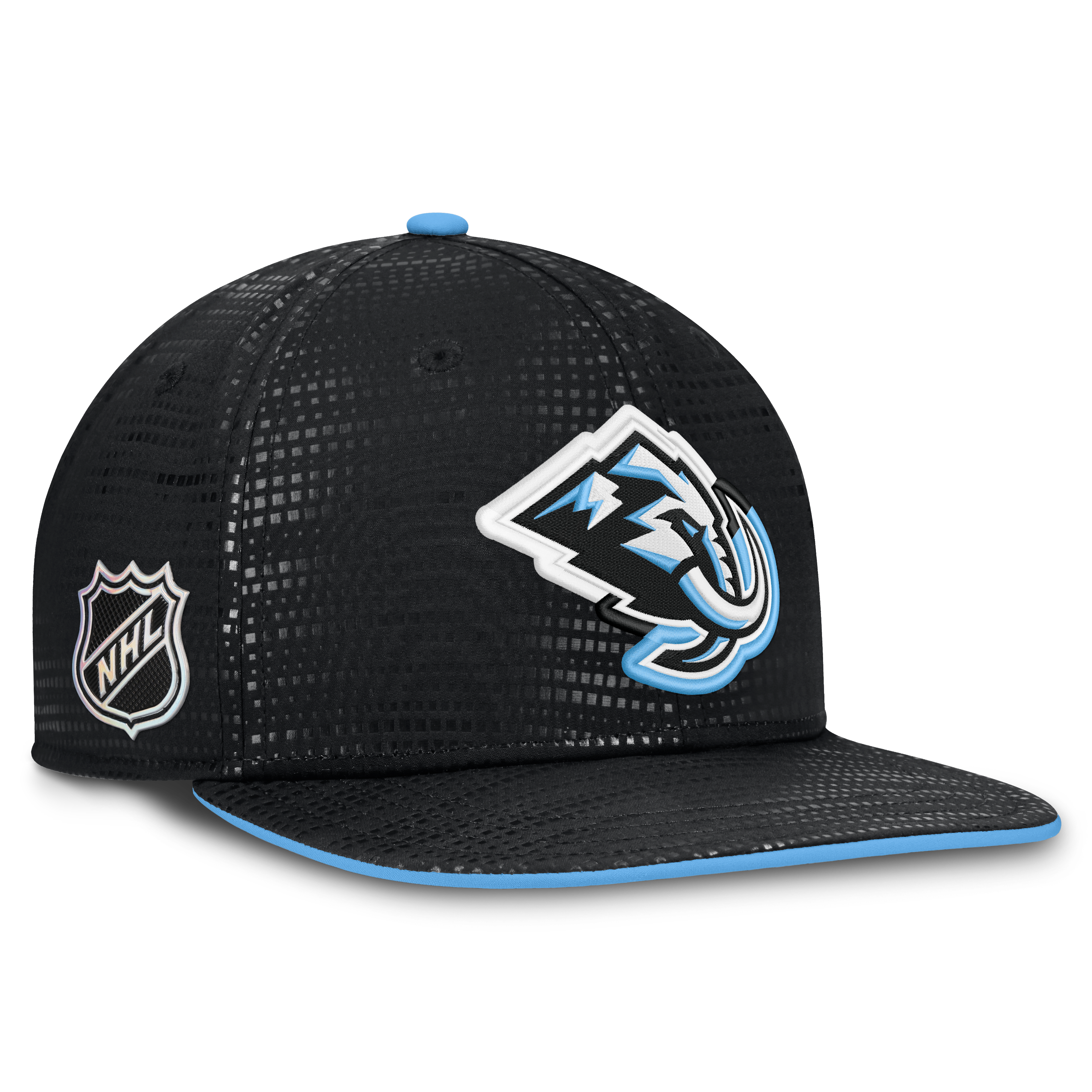 Men's Fanatics Black Utah Mammoth Authentic Pro Rink Square Visor Snapback Hat