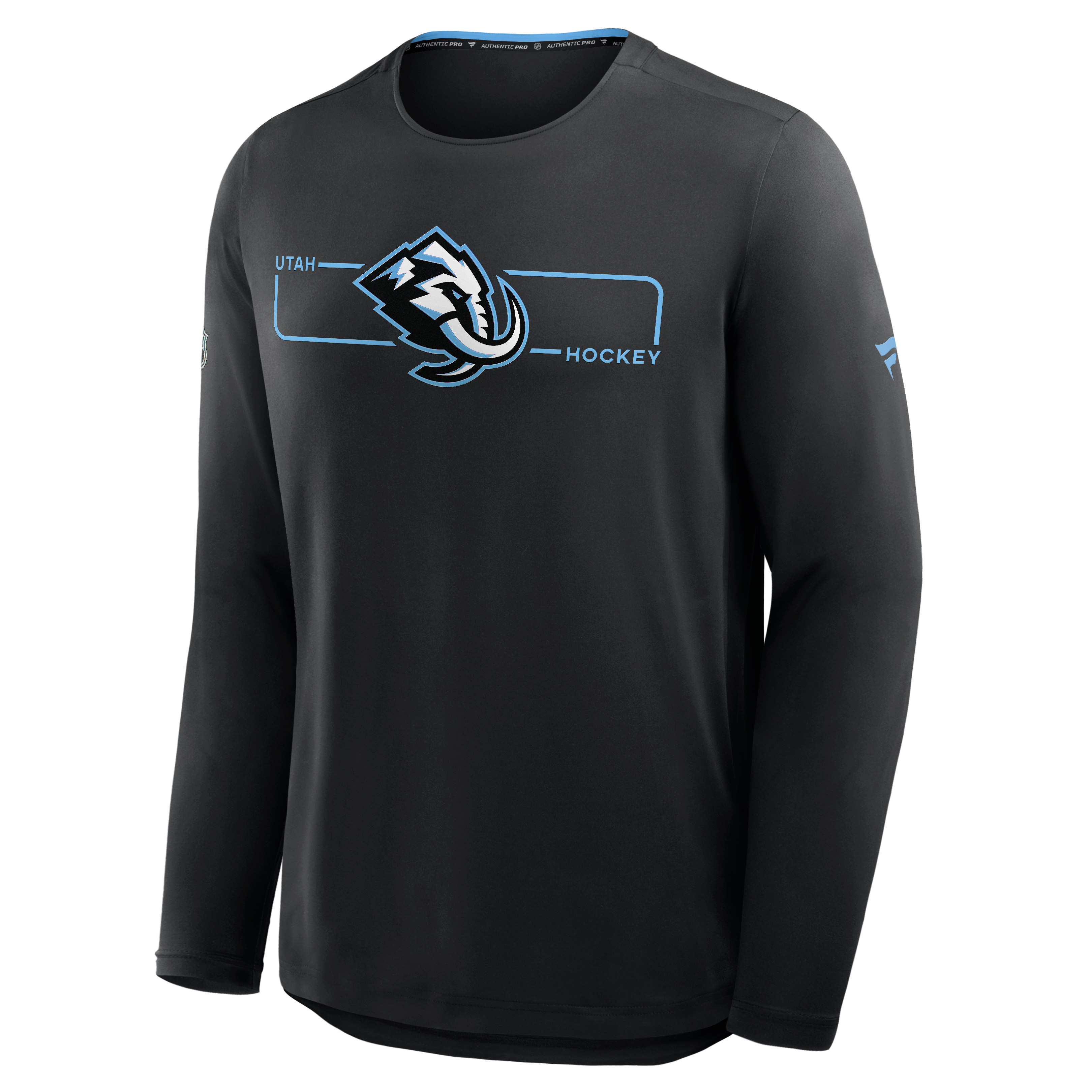Men's Fanatics Black Utah Mammoth Authentic Pro Rink Tech Long Sleeve T-Shirt