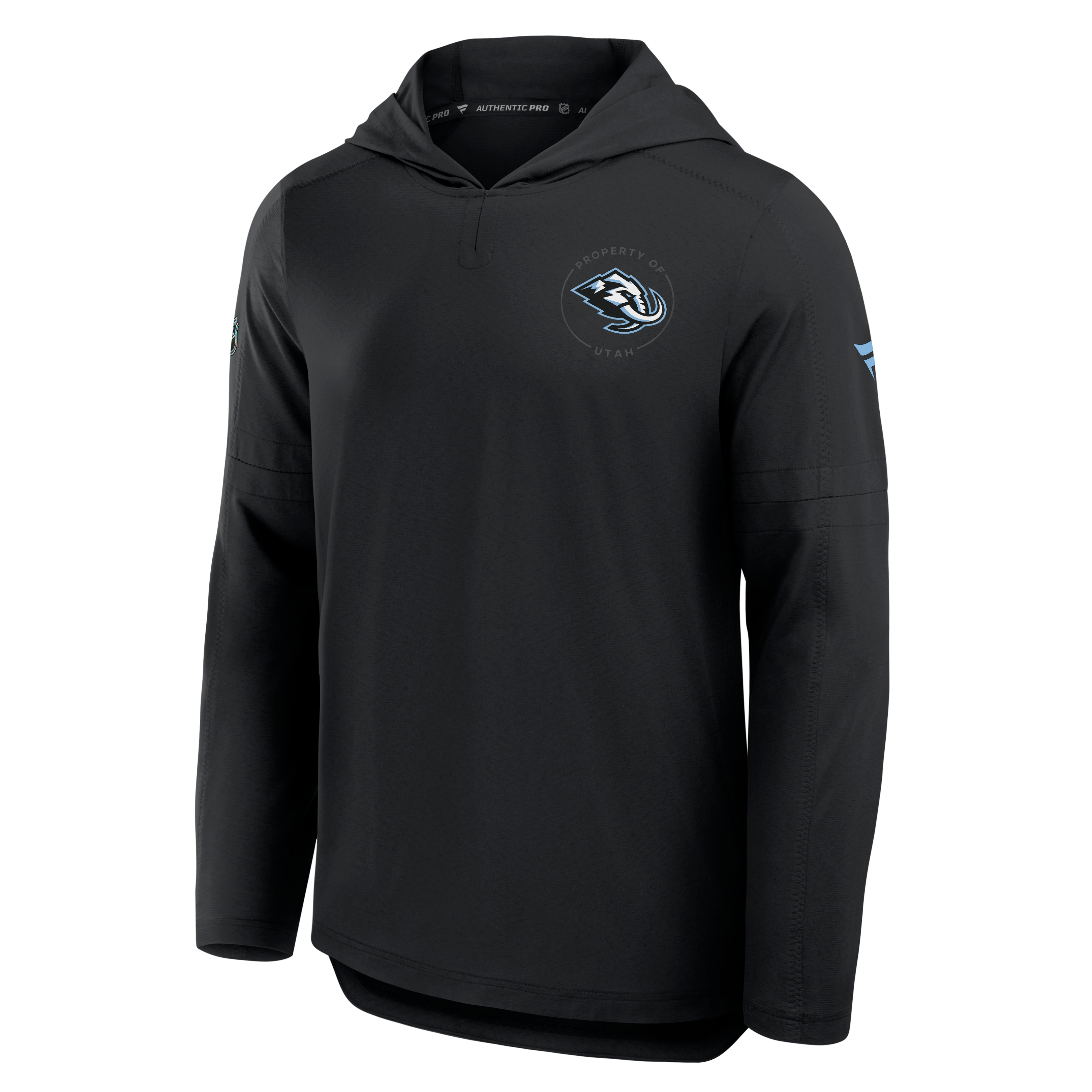 Men's Fanatics Black Utah Mammoth Authentic Pro Train Lightweight Hoodie