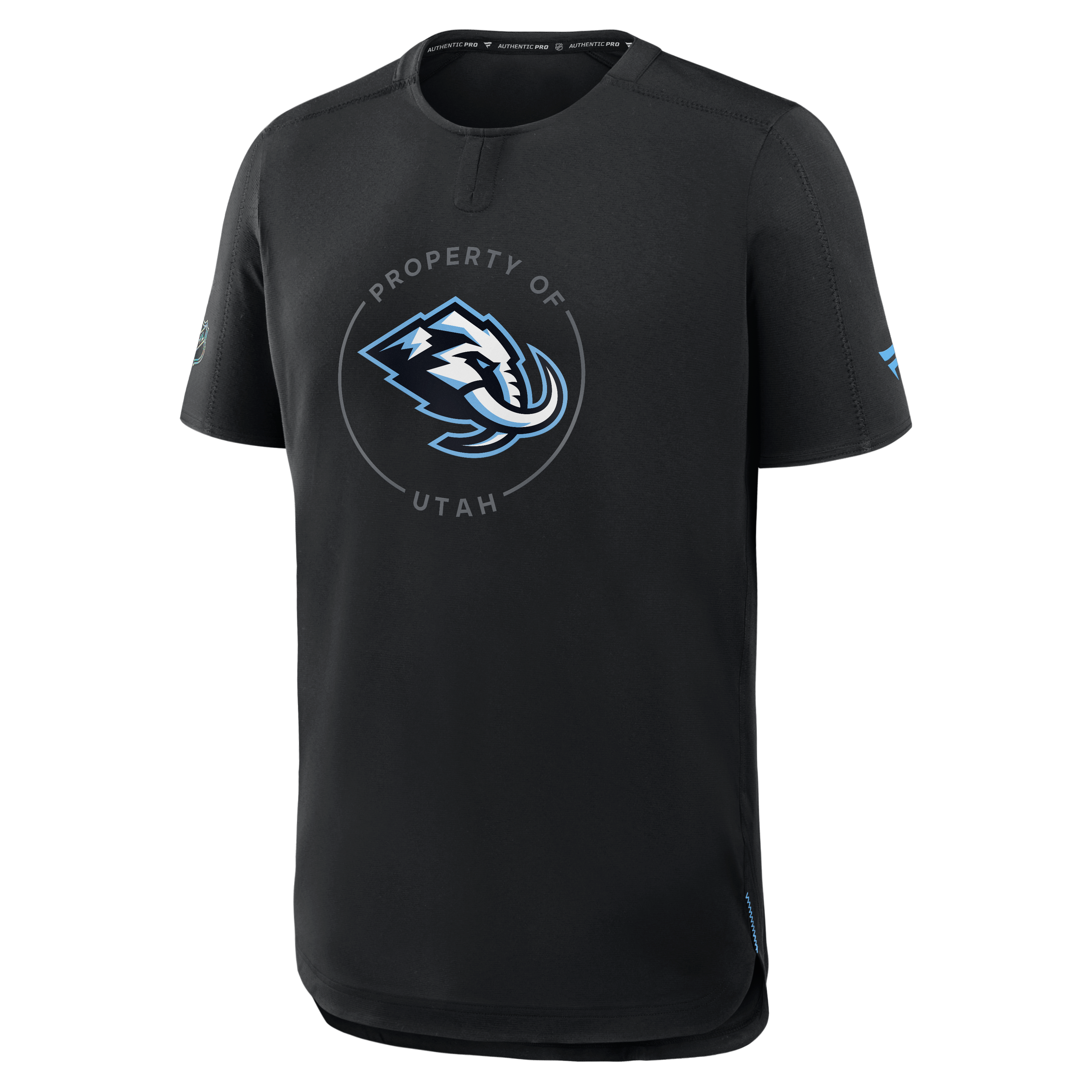 Men's Fanatics Black Utah Mammoth Authentic Pro Train Performance T-Shirt