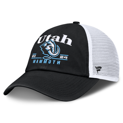 Men's Utah Mammoth Fanatics Black Fundamental Underline Trucker Adjustable Hat

