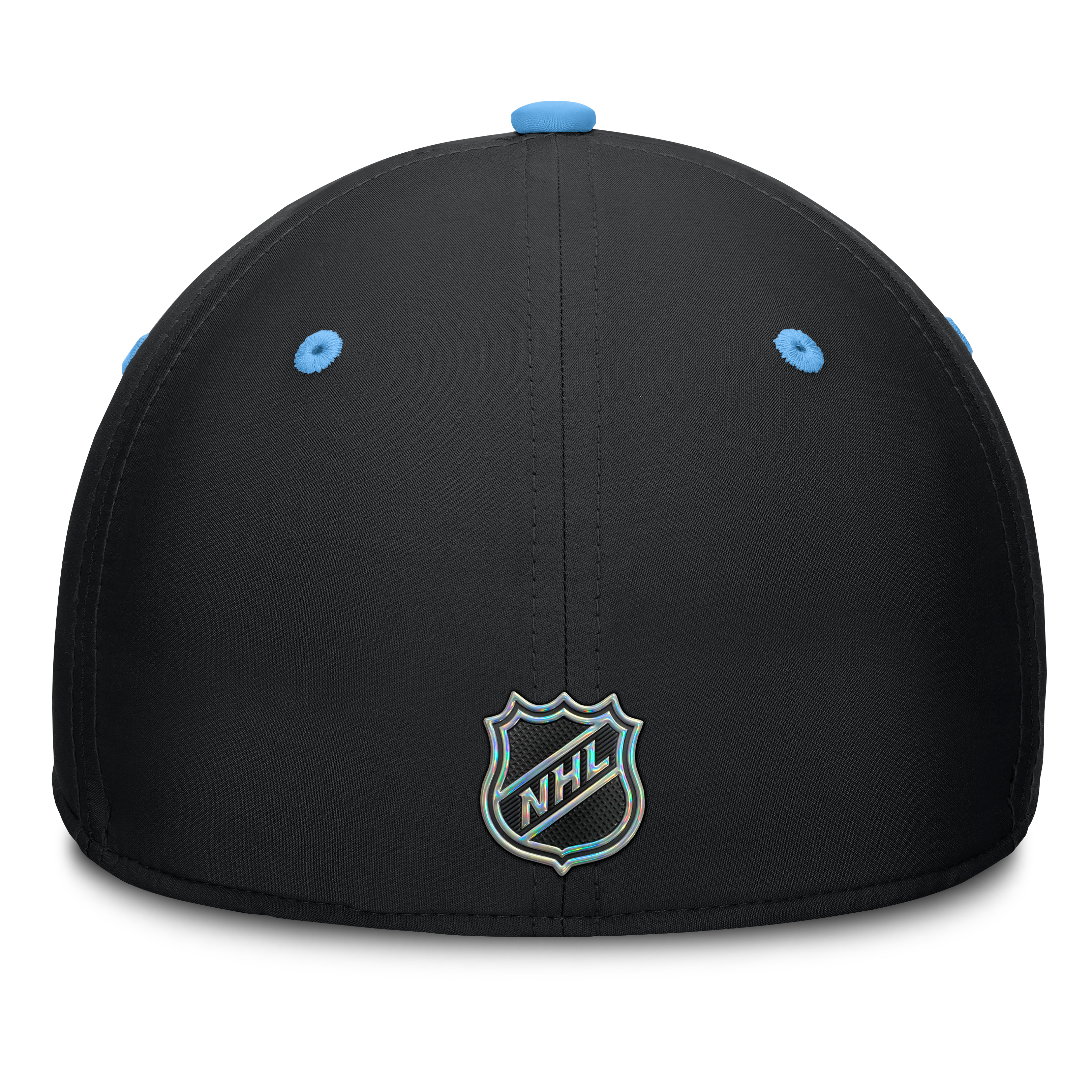 Casquette extensible authentique Utah Mammoth Pro Rink pour homme, noire et bleu clair (Fanatics)