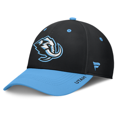 Men's Utah Mammoth Fanatics Black/Light Blue Authentic Pro Rink Stretch Hat