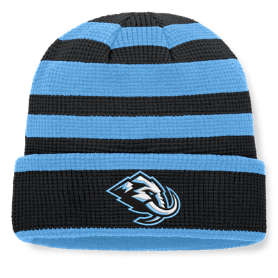 Men's Utah Mammoth Fanatics Black/Light Blue Fundamental Steady Cuffed Knit Hat