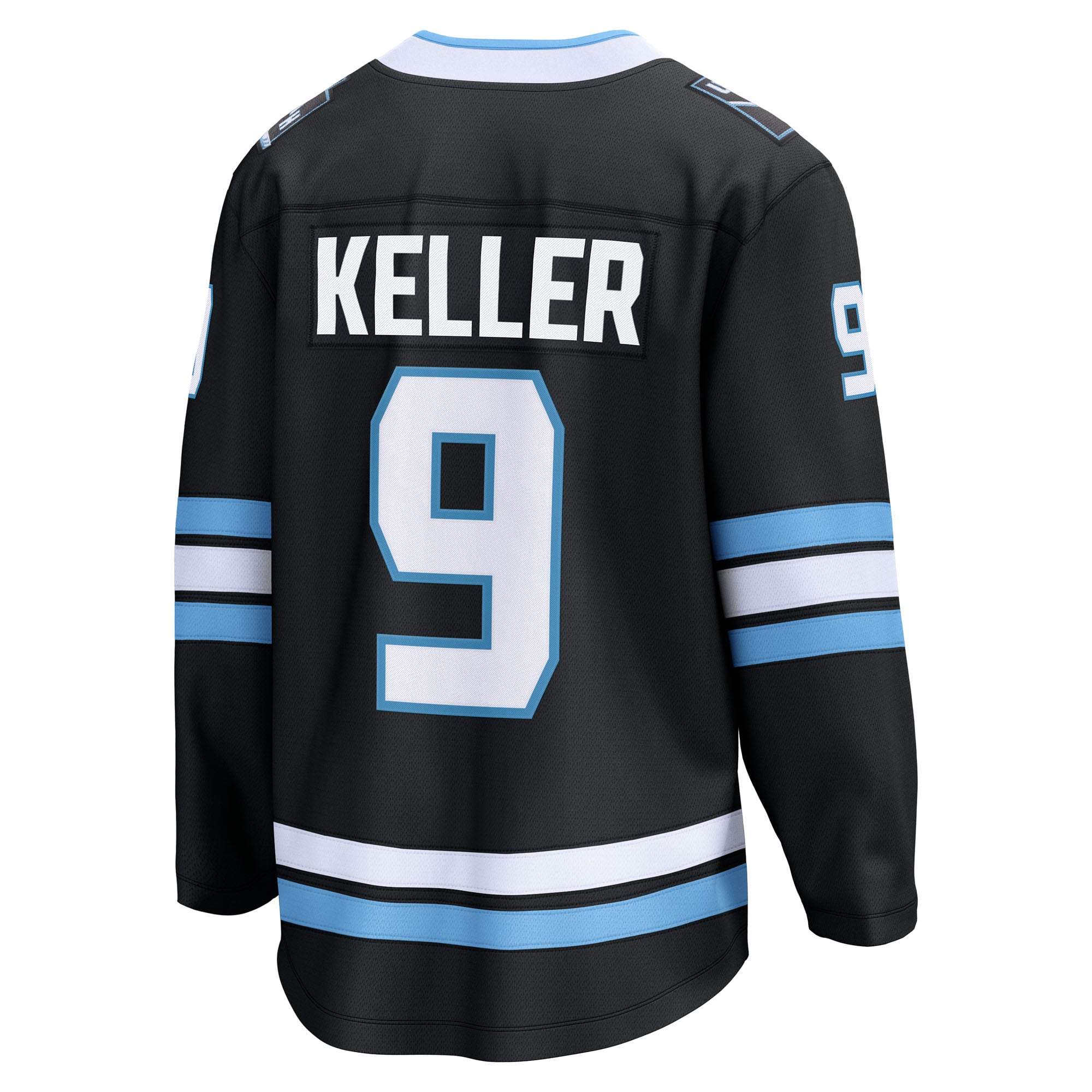 Maillot de joueur d'échappée à domicile Clayton Keller, noir, fanatiques pour hommes, Utah Mammoth