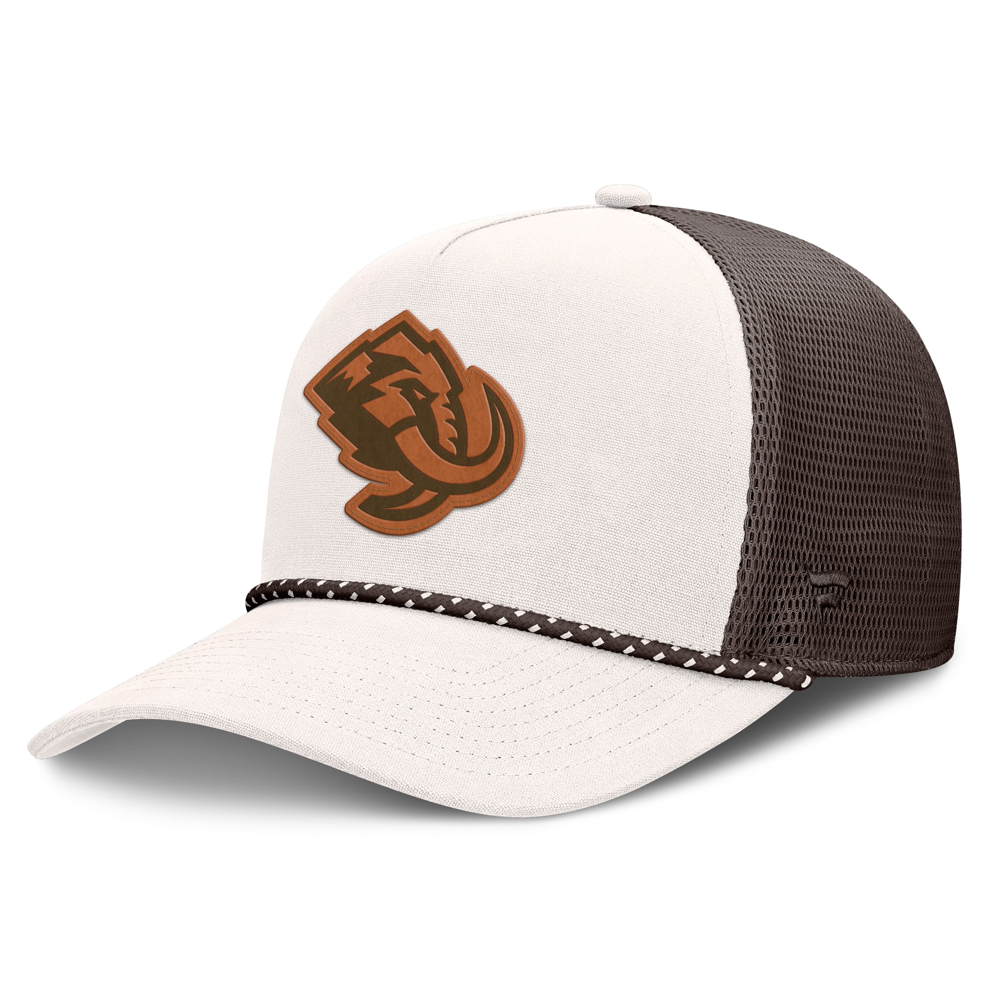 Casquette trucker ajustable Fanatics crème/marron Utah Mammoth Level Up Bronco Rope A-Frame pour homme