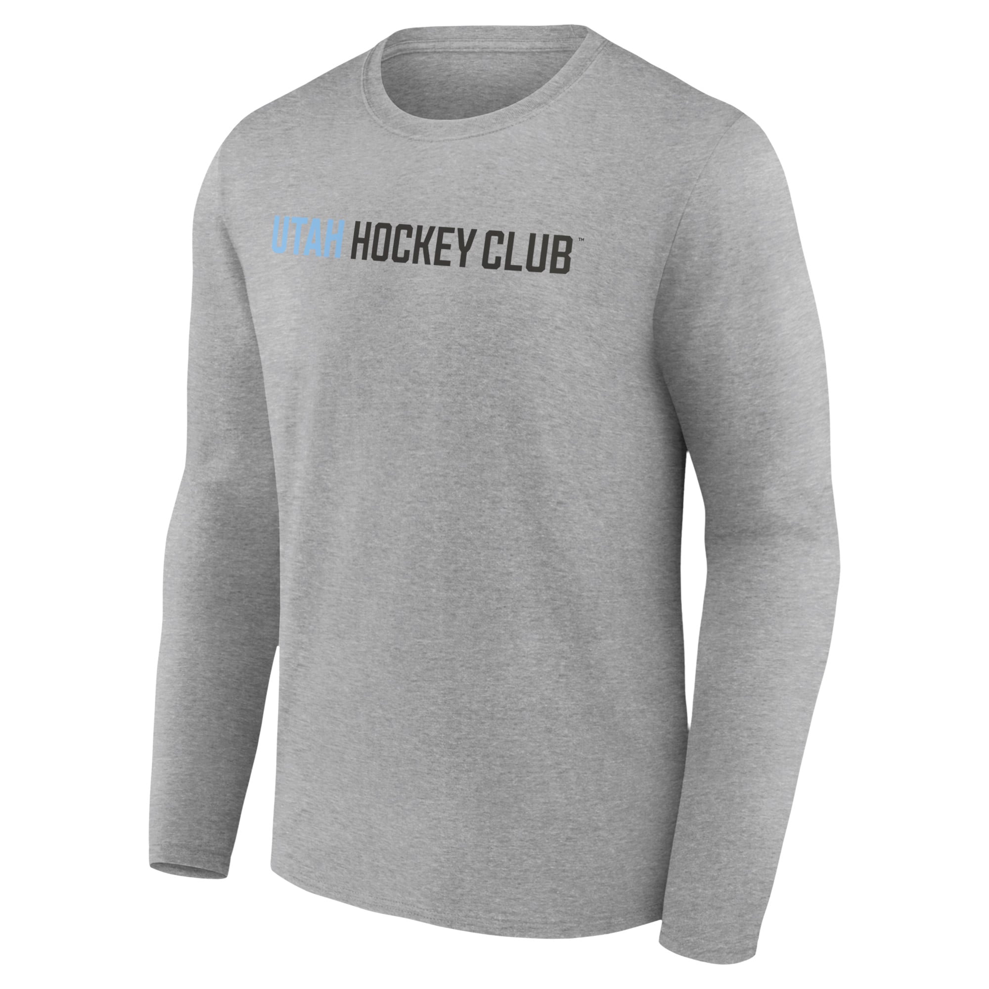 Men's Fanatics Heather Gray Utah Hockey Club Wordmark Logo Long Sleeve T-Shirt