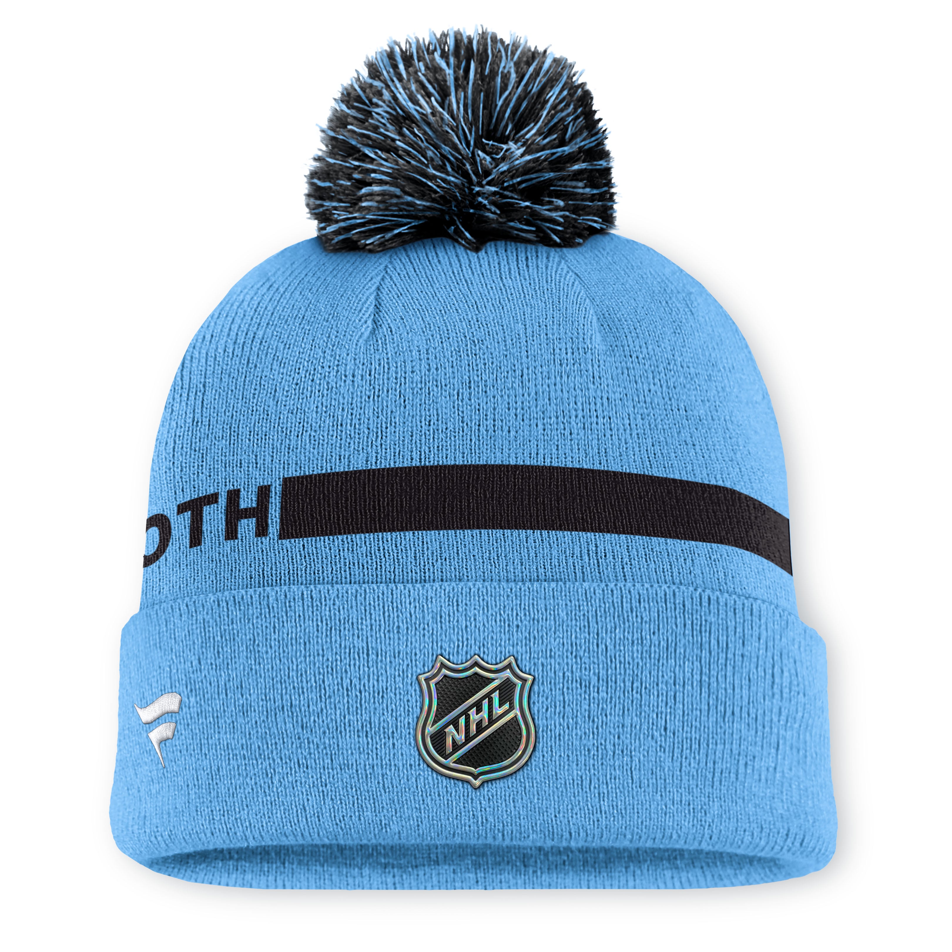 Bonnet à revers Fanatics bleu clair Utah Mammoth Authentic Pro Rink pour homme avec pompon