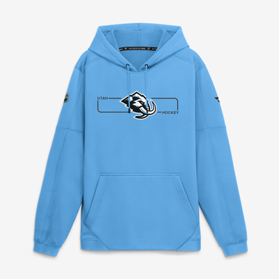 Men's Utah Mammoth Fanatics Light Blue Authentic Pro Rink Fleece Pullover Hoodie