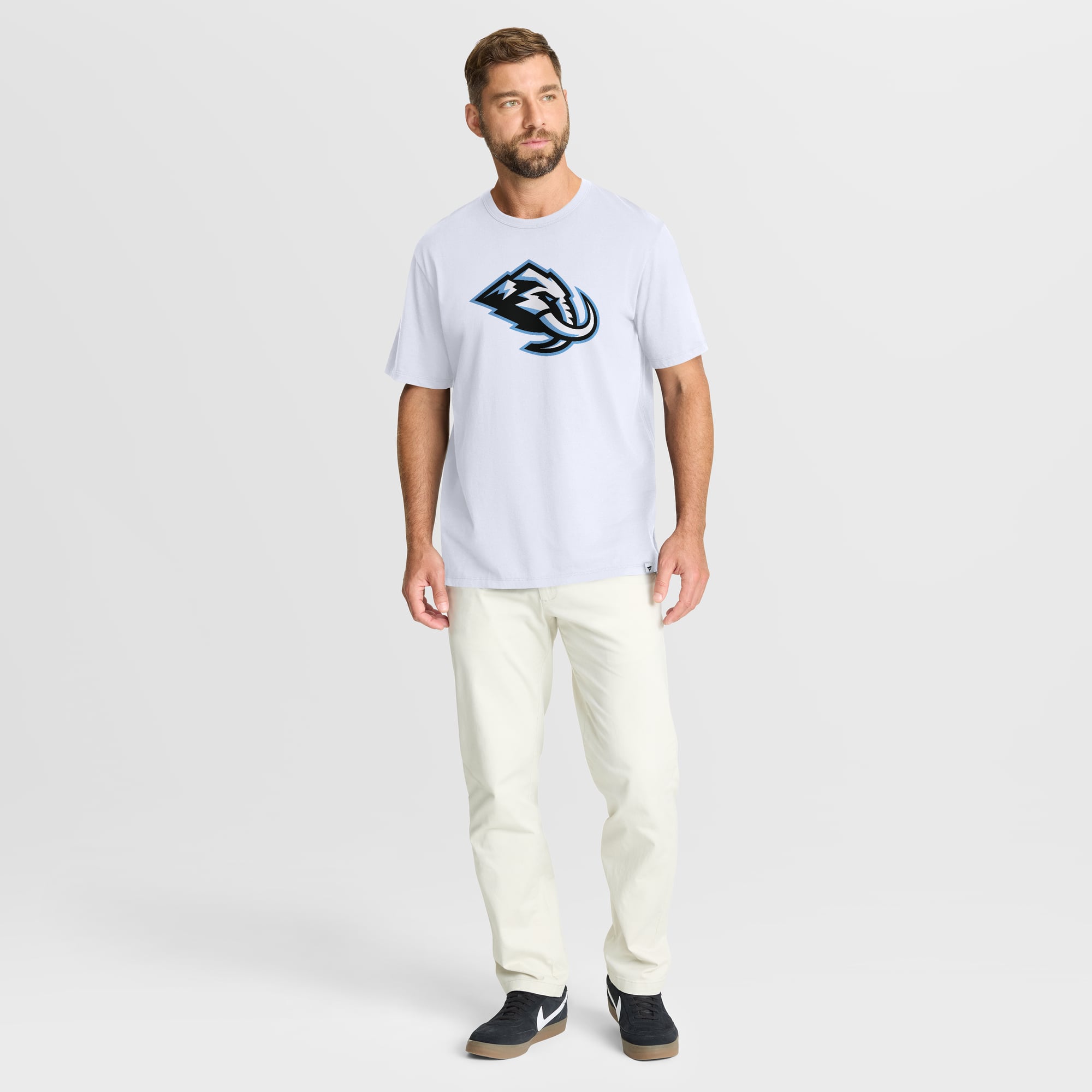 T-shirt blanc fanatiques pour homme avec logo principal Utah Mammoth Legacy