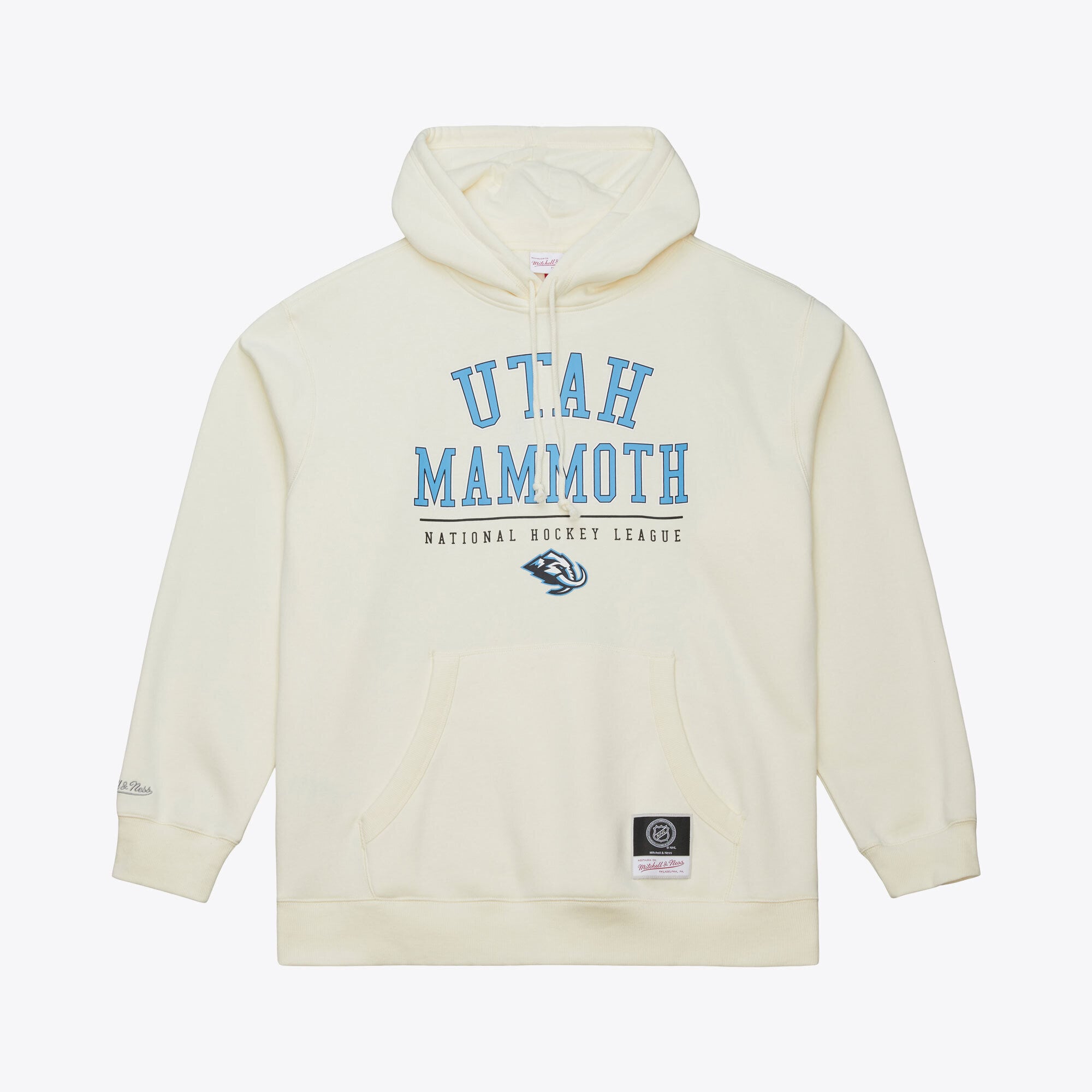 Men's Mitchell & Ness Cream Utah Mammoth Walk-Off Logo Fleece Hoodie
