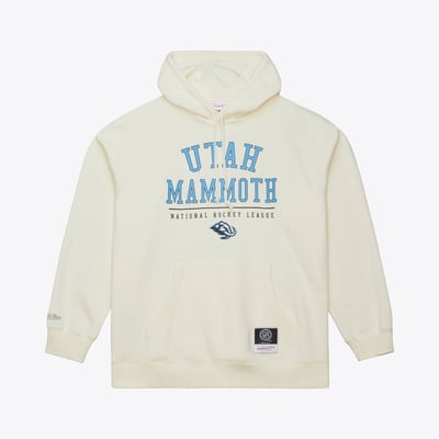 Men's Utah Mammoth  Mitchell & Ness Cream Walk-Off Logo Fleece Hoodie
