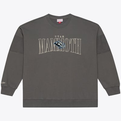 Men's Utah Mammoth  Mitchell & Ness Gray Heritage Hues Fleece Crew Sweatshirt