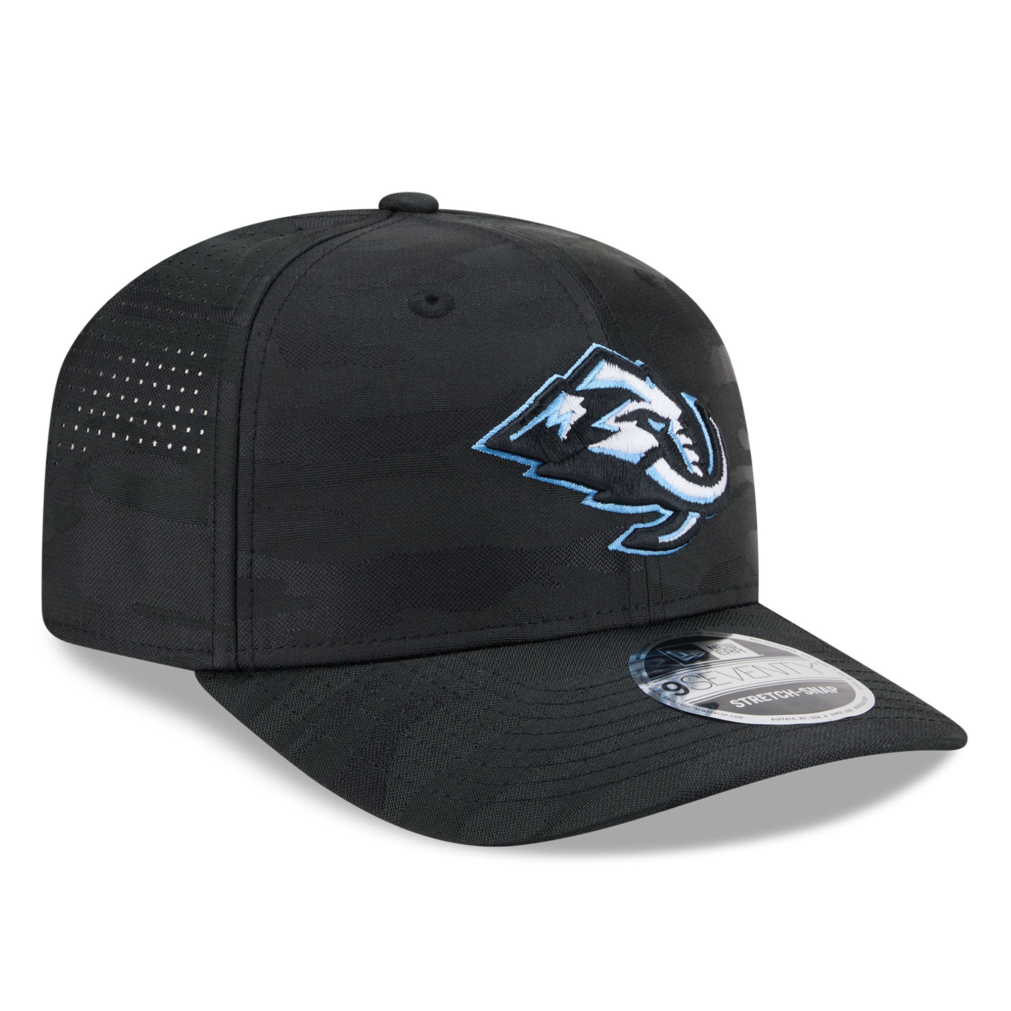 Casquette ajustable perforée New Era 9SEVENTY noire camouflage Utah Mammoth pour homme