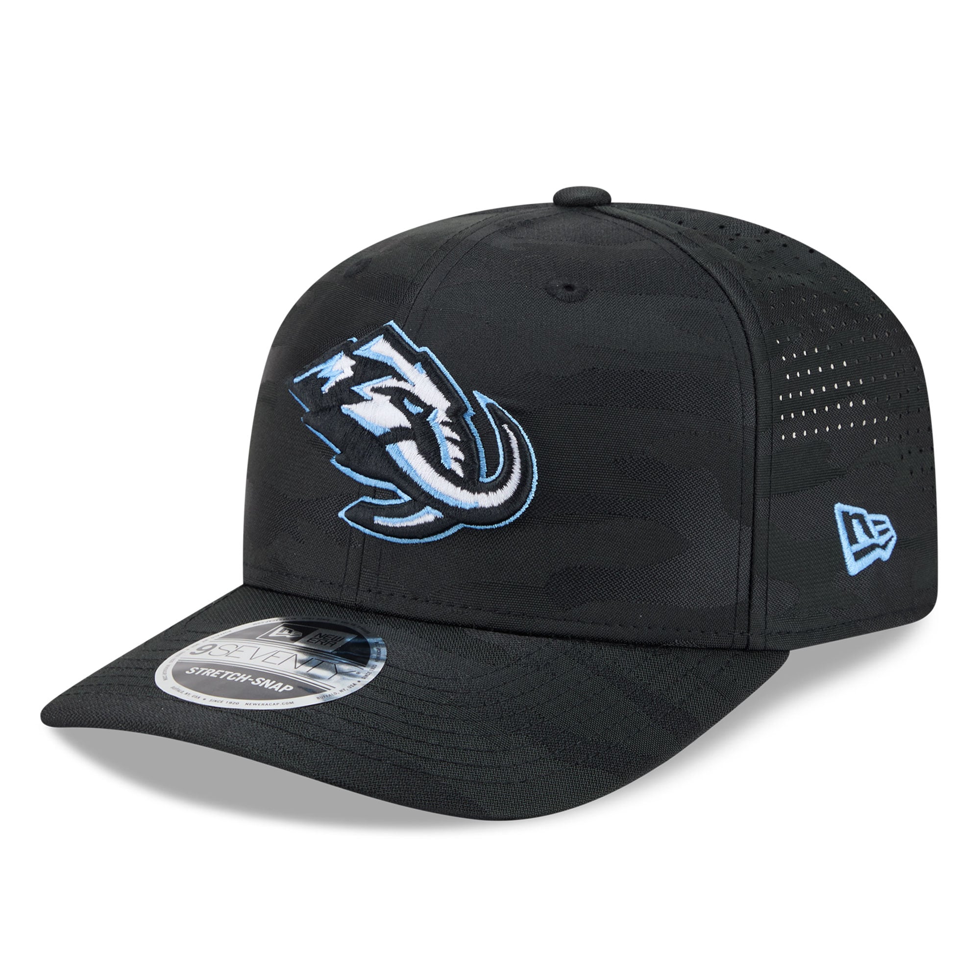 Casquette ajustable perforée New Era 9SEVENTY noire camouflage Utah Mammoth pour homme