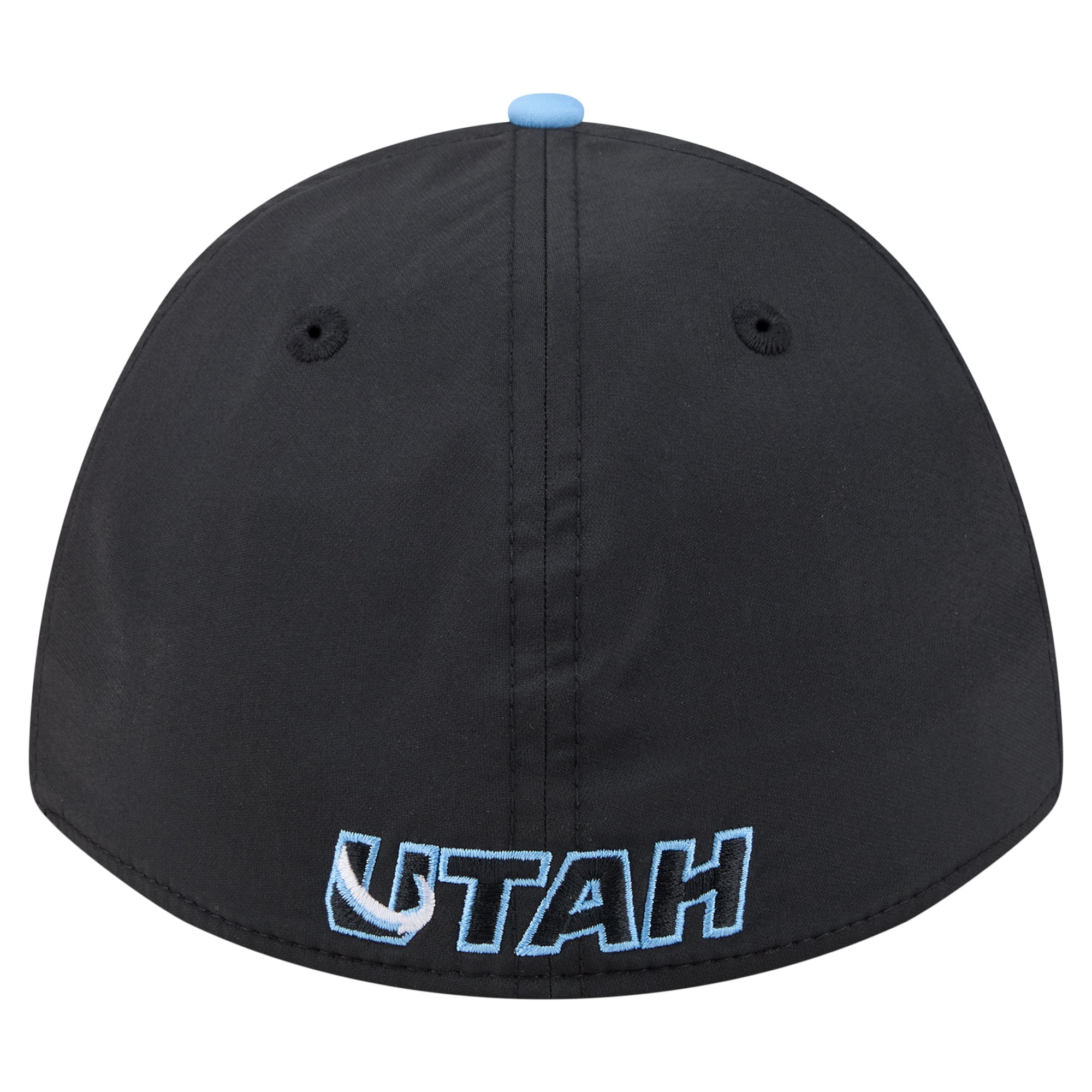 Men's New Era Black/Light Blue Utah Mammoth 2-Tone Featherweight 39THIRTY A-Frame M-Crown Flex Hat