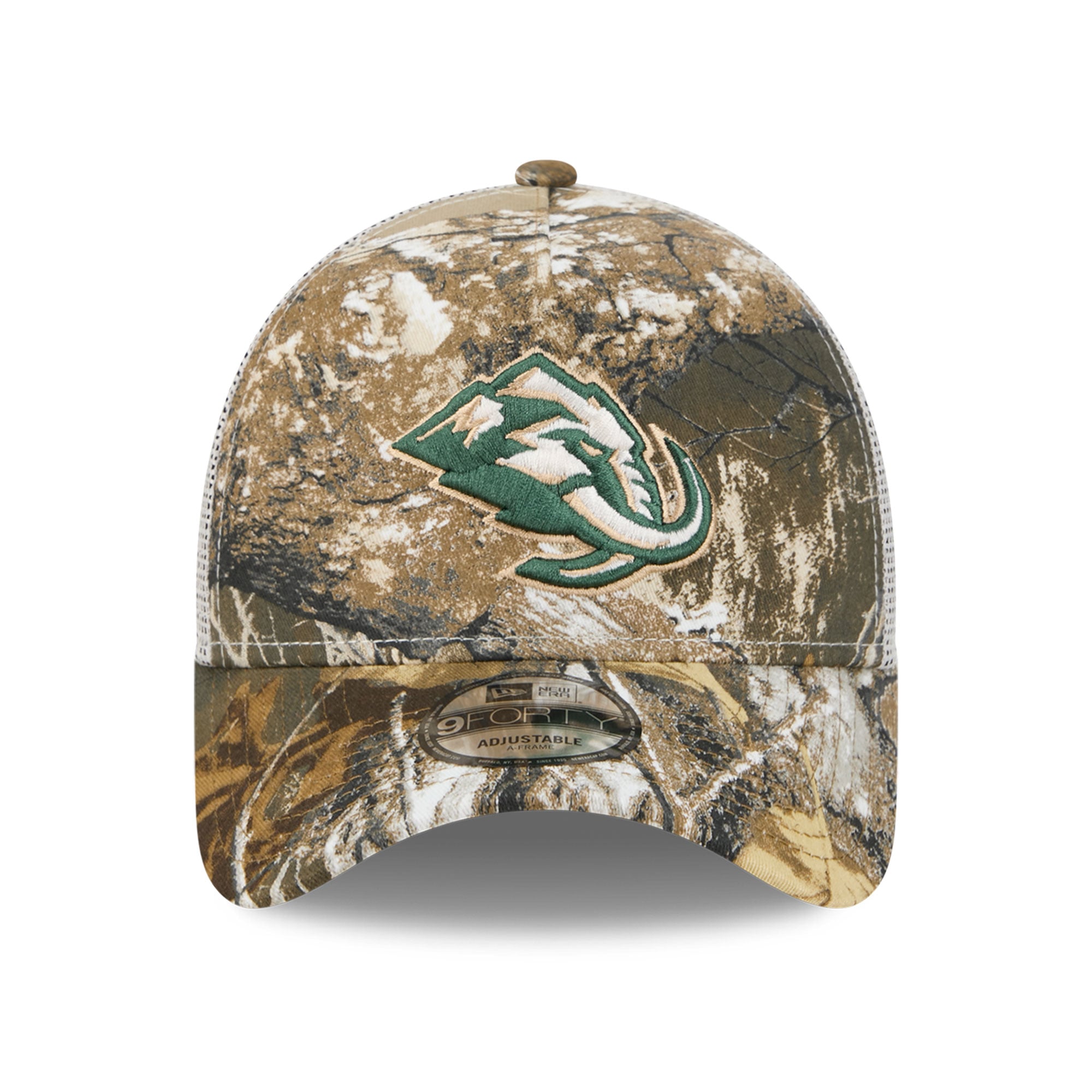 Casquette trucker ajustable New Era 9FORTY camouflage Utah Mammoth Real Tree pour homme