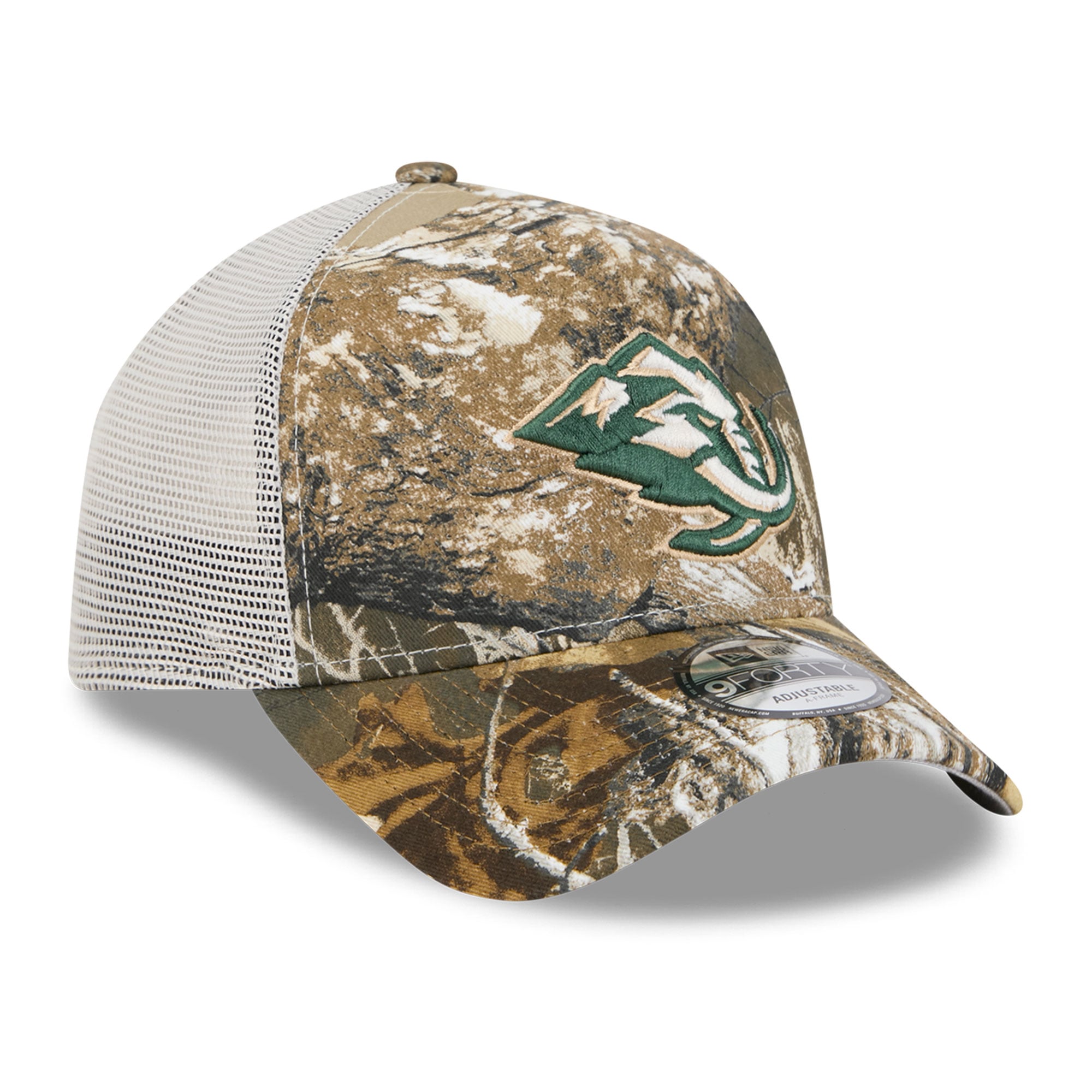 Casquette trucker ajustable New Era 9FORTY camouflage Utah Mammoth Real Tree pour homme