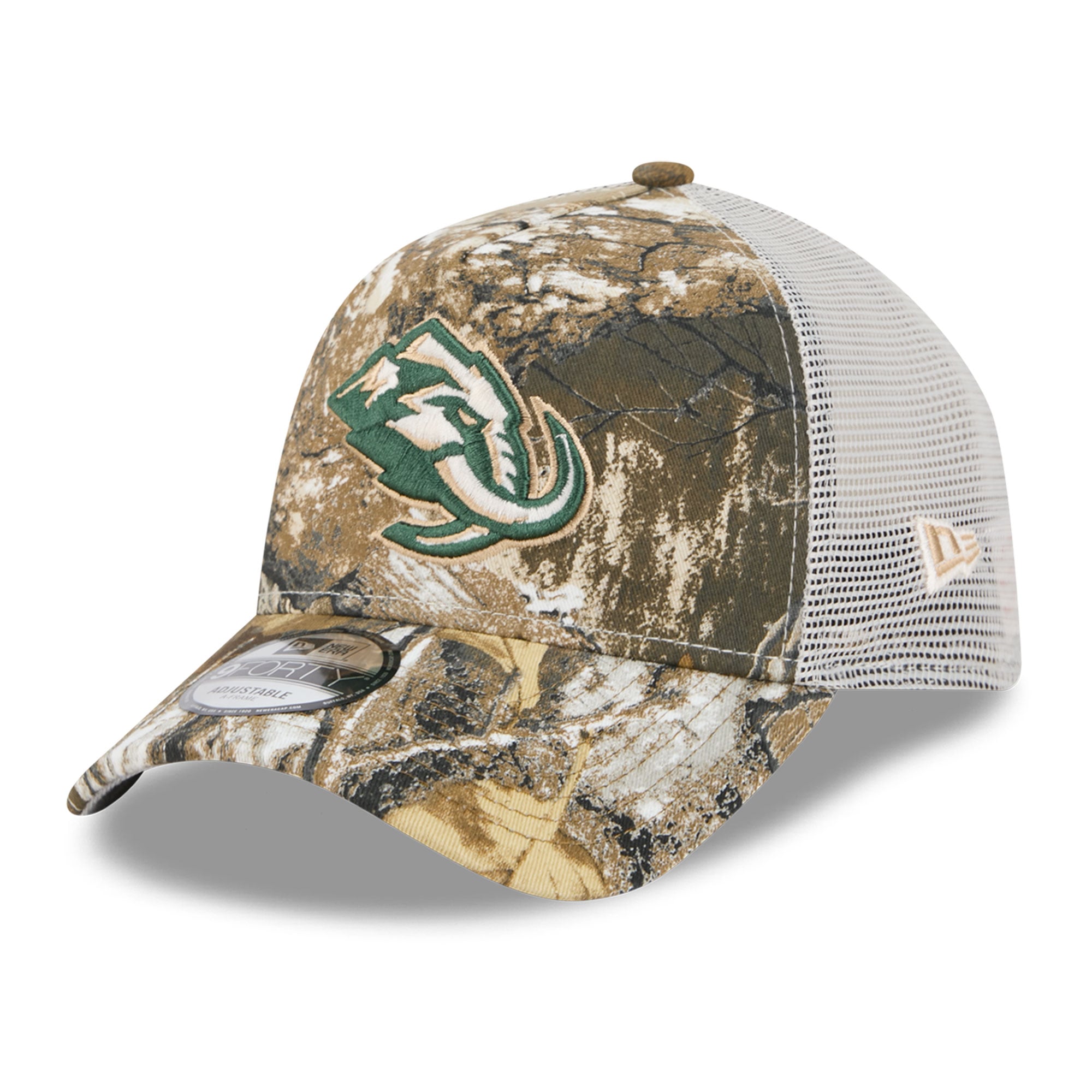 Casquette trucker ajustable New Era 9FORTY camouflage Utah Mammoth Real Tree pour homme
