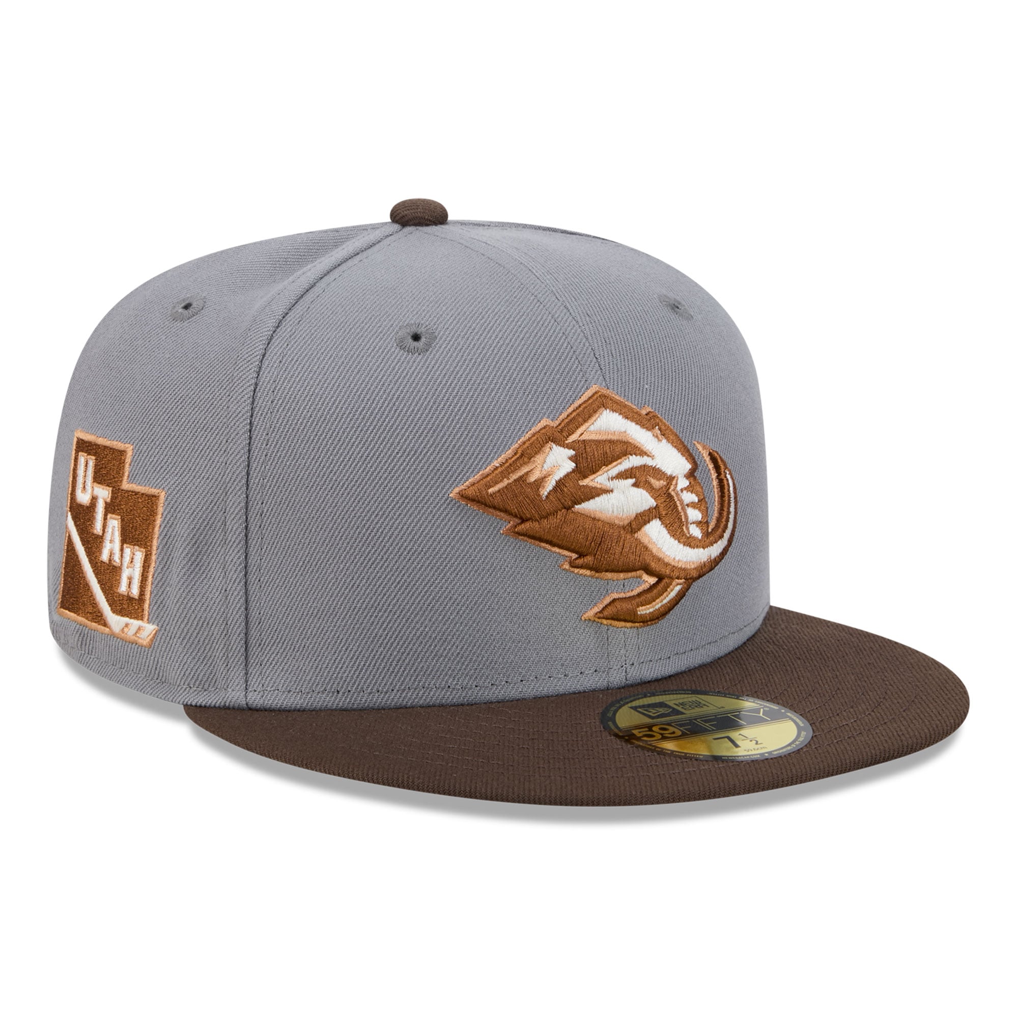 Men's New Era Charcoal/Brown Utah Mammoth Wood Tones 59FIFTY Fitted Hat