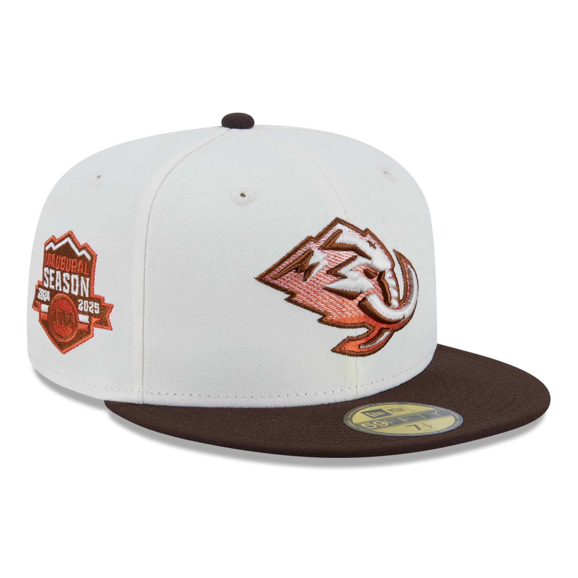 Casquette ajustée New Era Utah Mammoth Pumpkin Spice 59FIFTY pour homme, couleur crème