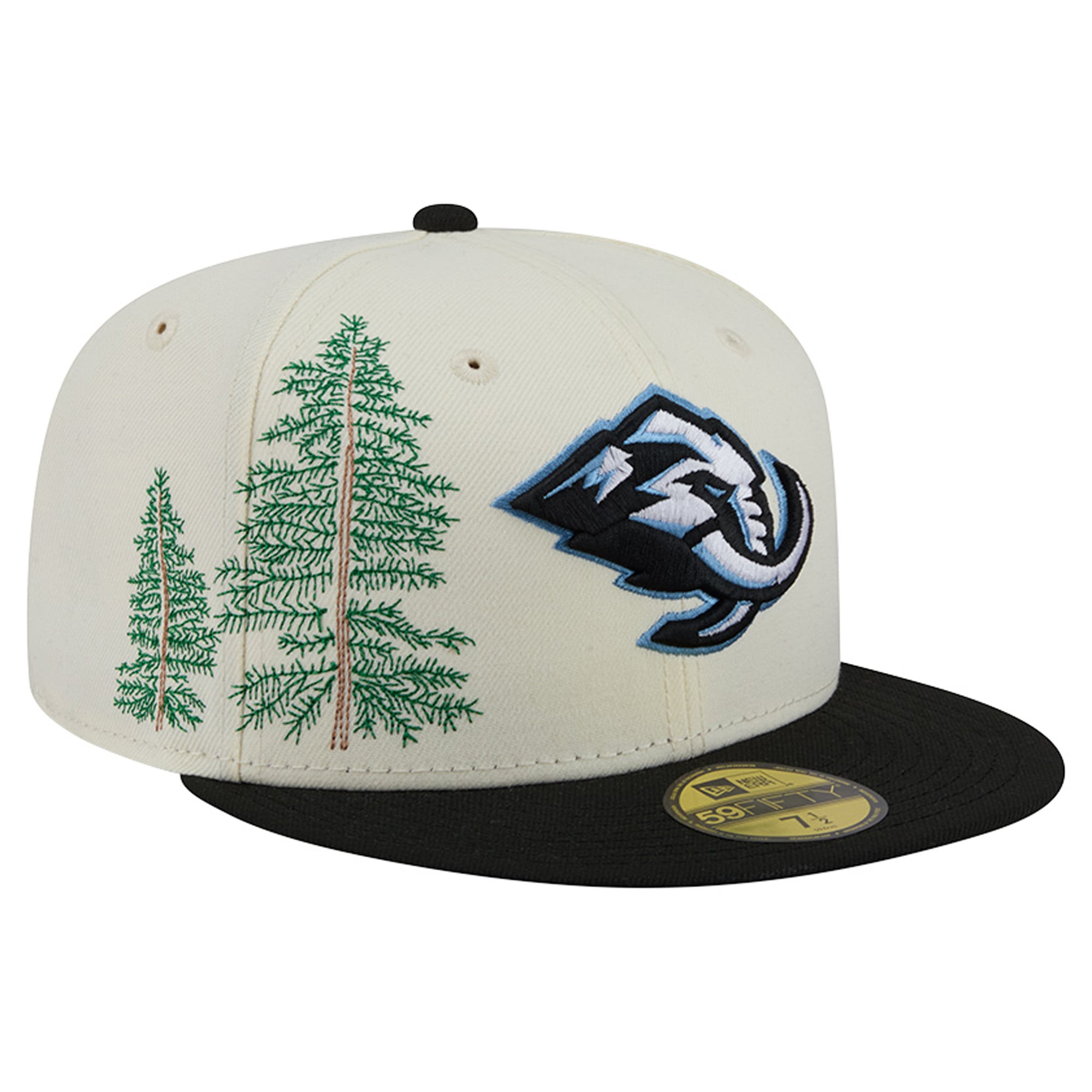 Casquette ajustée New Era Utah Mammoth Localized Stitched 59FIFTY pour homme, crème/noir