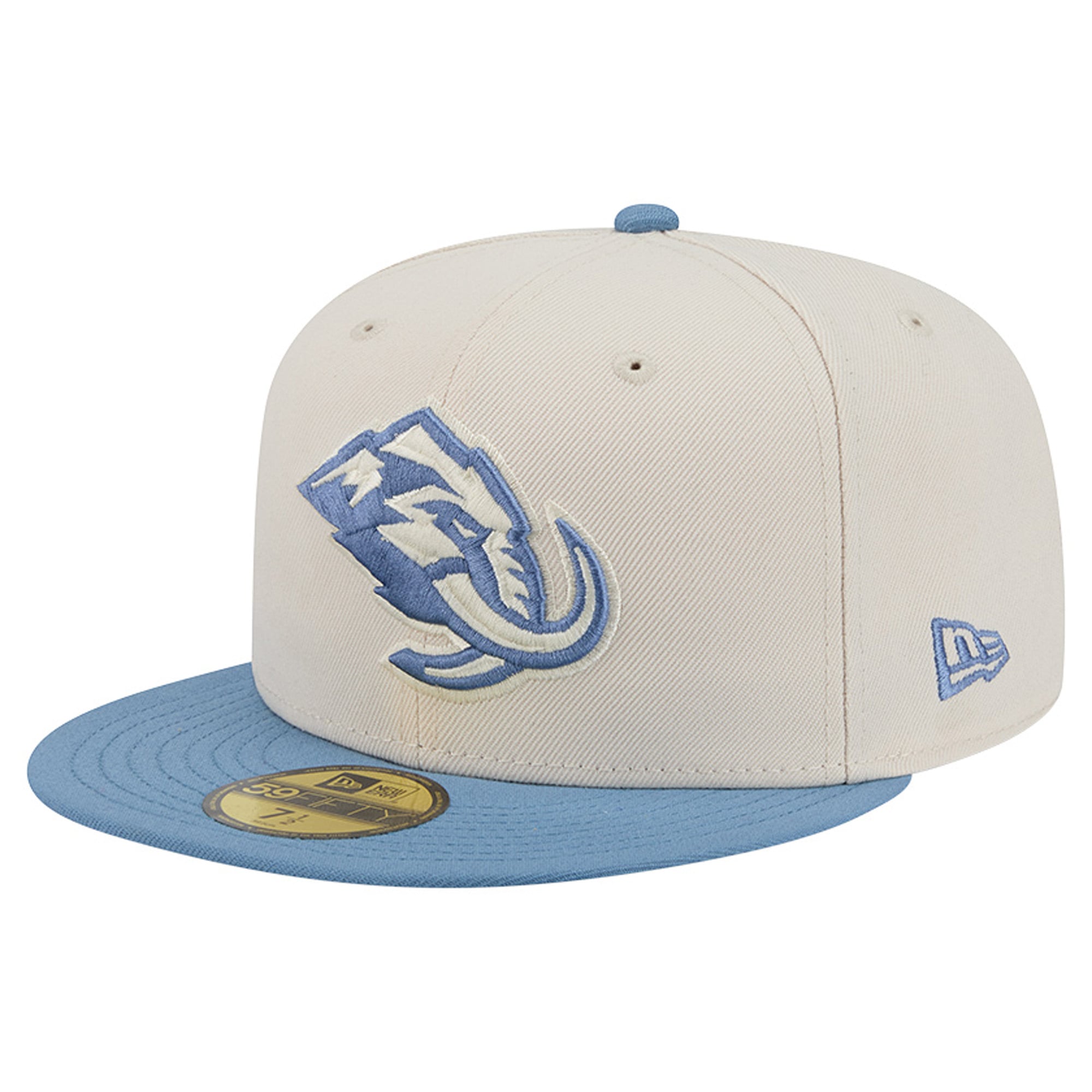 Casquette ajustée New Era Utah Mammoth bicolore crème/bleu pour homme