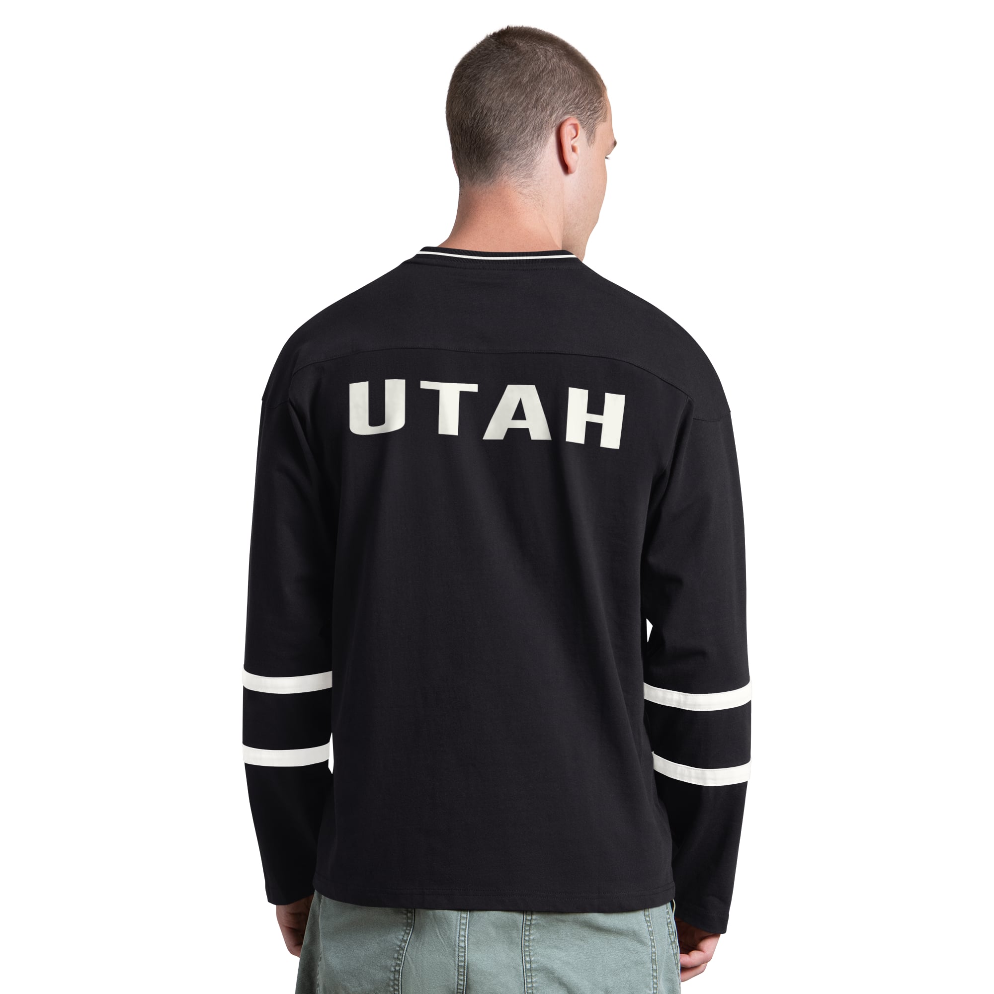 T-shirt à manches longues et col en V Starter Black Utah Mammoth Line Up pour homme