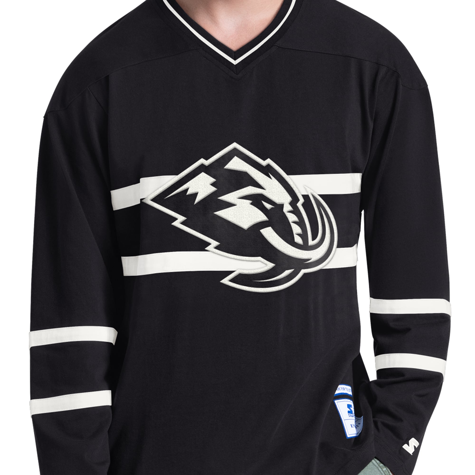 T-shirt à manches longues et col en V Starter Black Utah Mammoth Line Up pour homme