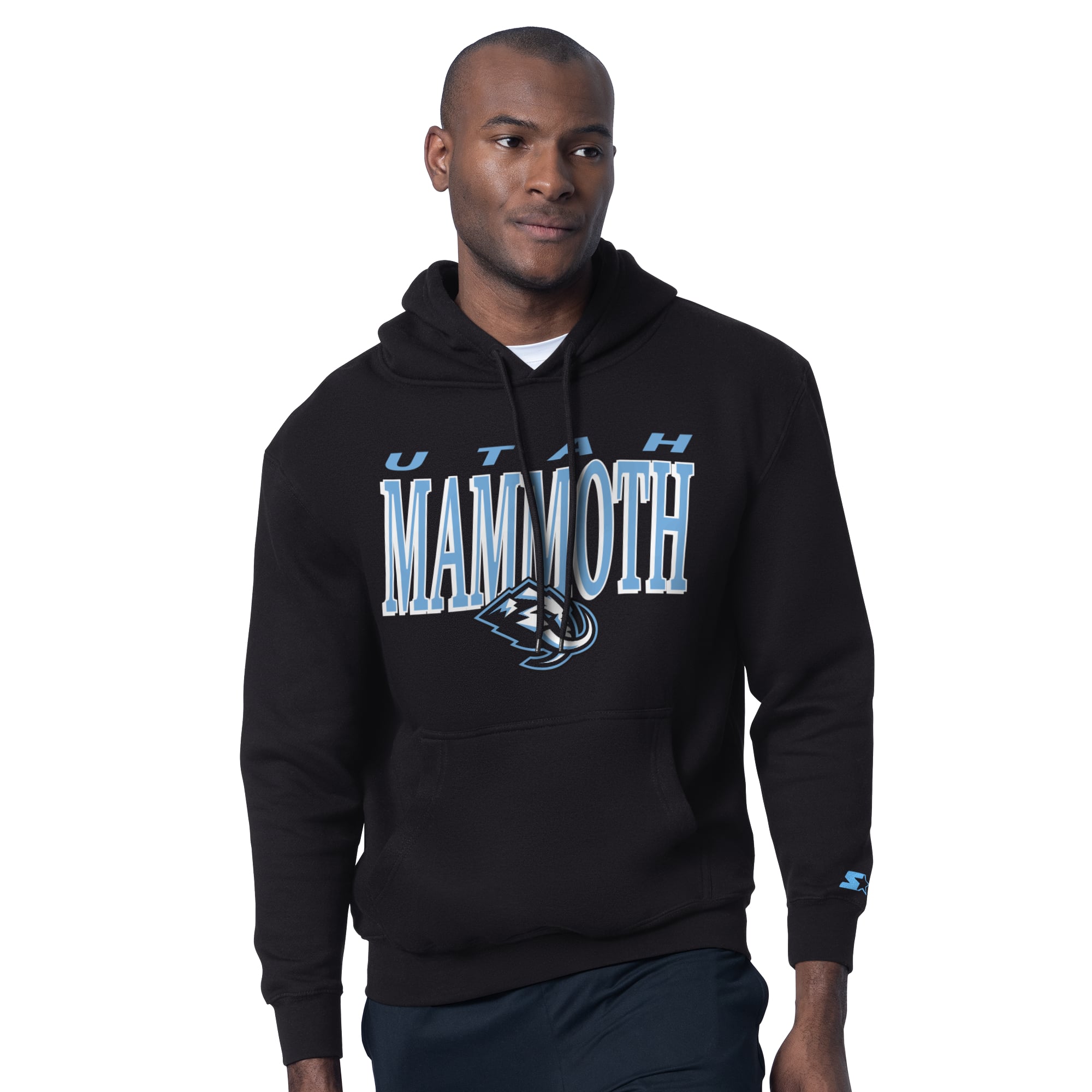 Ensemble sweat à capuche et t-shirt Starter noir pour homme avec logo Utah Mammoth