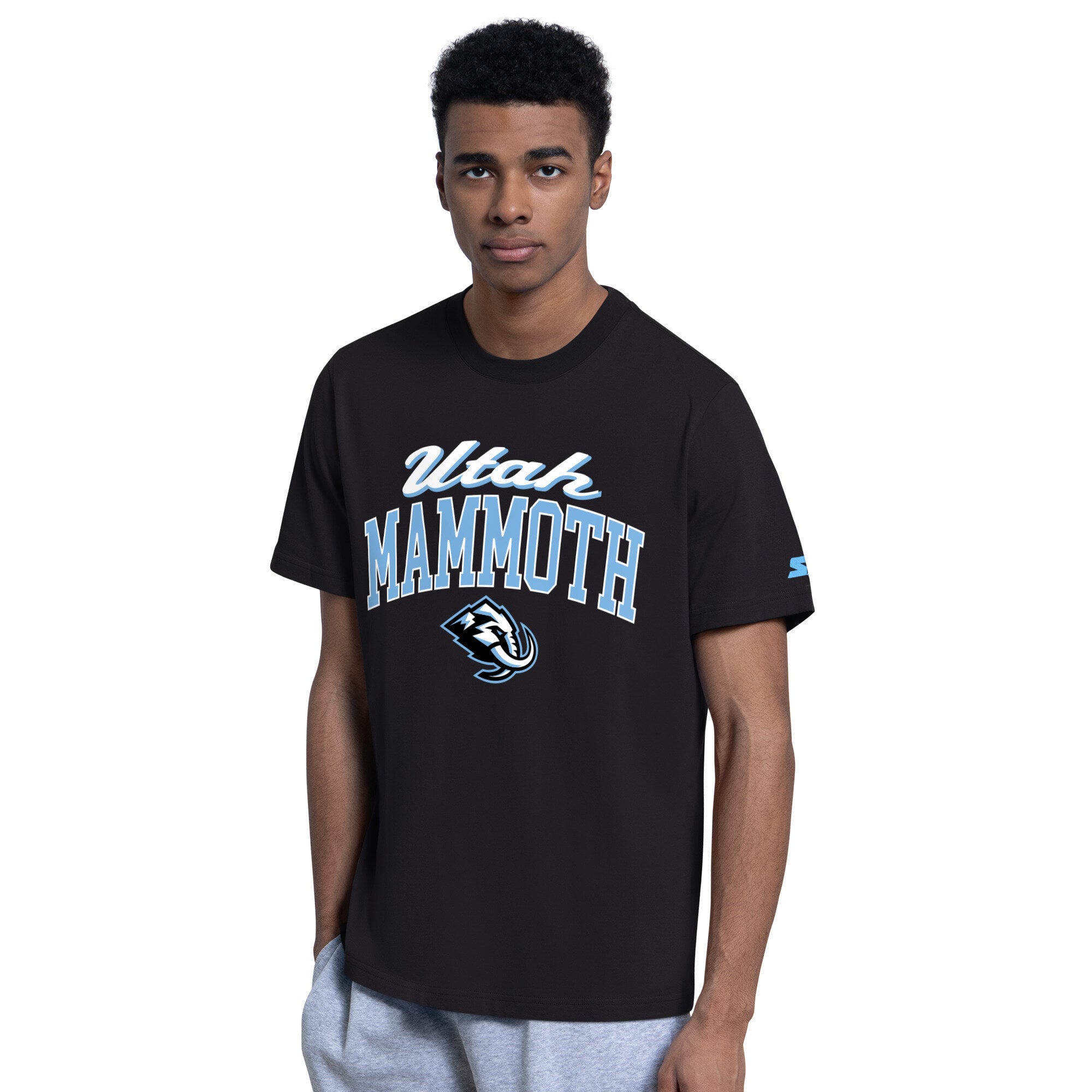 Pack t-shirt et sweat à capuche Starter noir pour homme avec logo Utah Mammoth