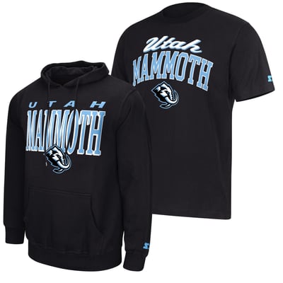  Utah Mammoth Starter Logo T-Shirt & Hoodie Combo Pack - Black