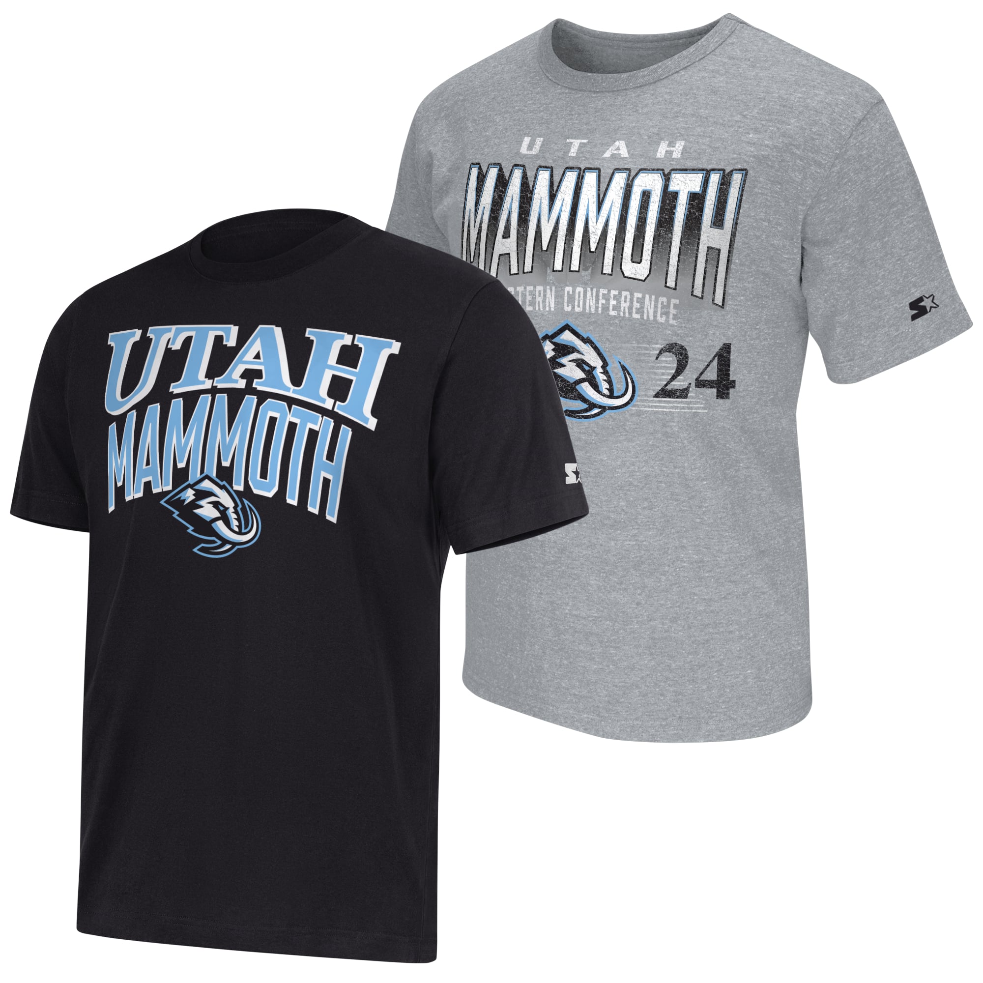 Men's Starter  Black/Heather Gray Utah Mammoth Two-Pack T-Shirt Set