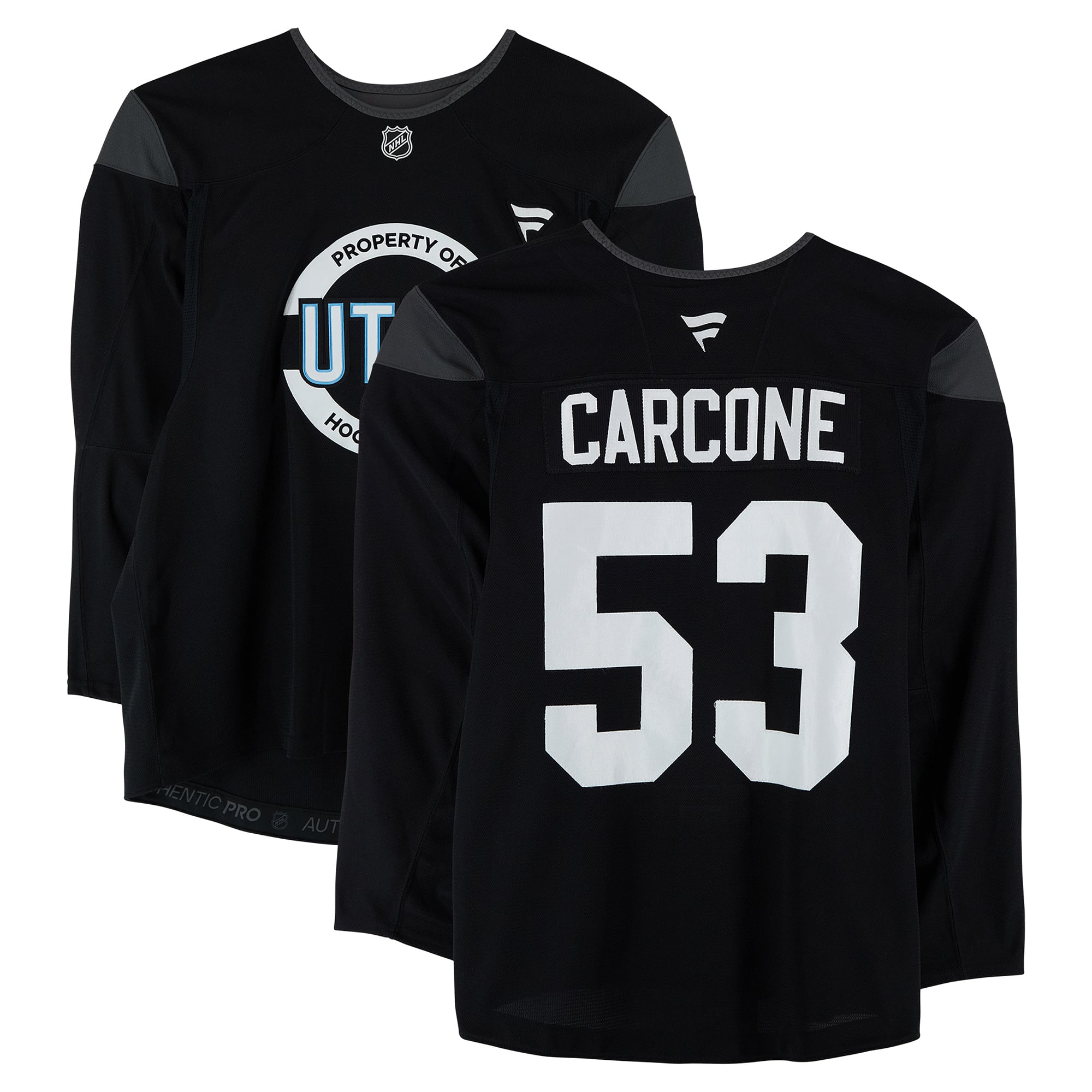 Michael Carcone Utah Mammoth Practice-Used #53 Black Jersey from the 2024-25 NHL Season