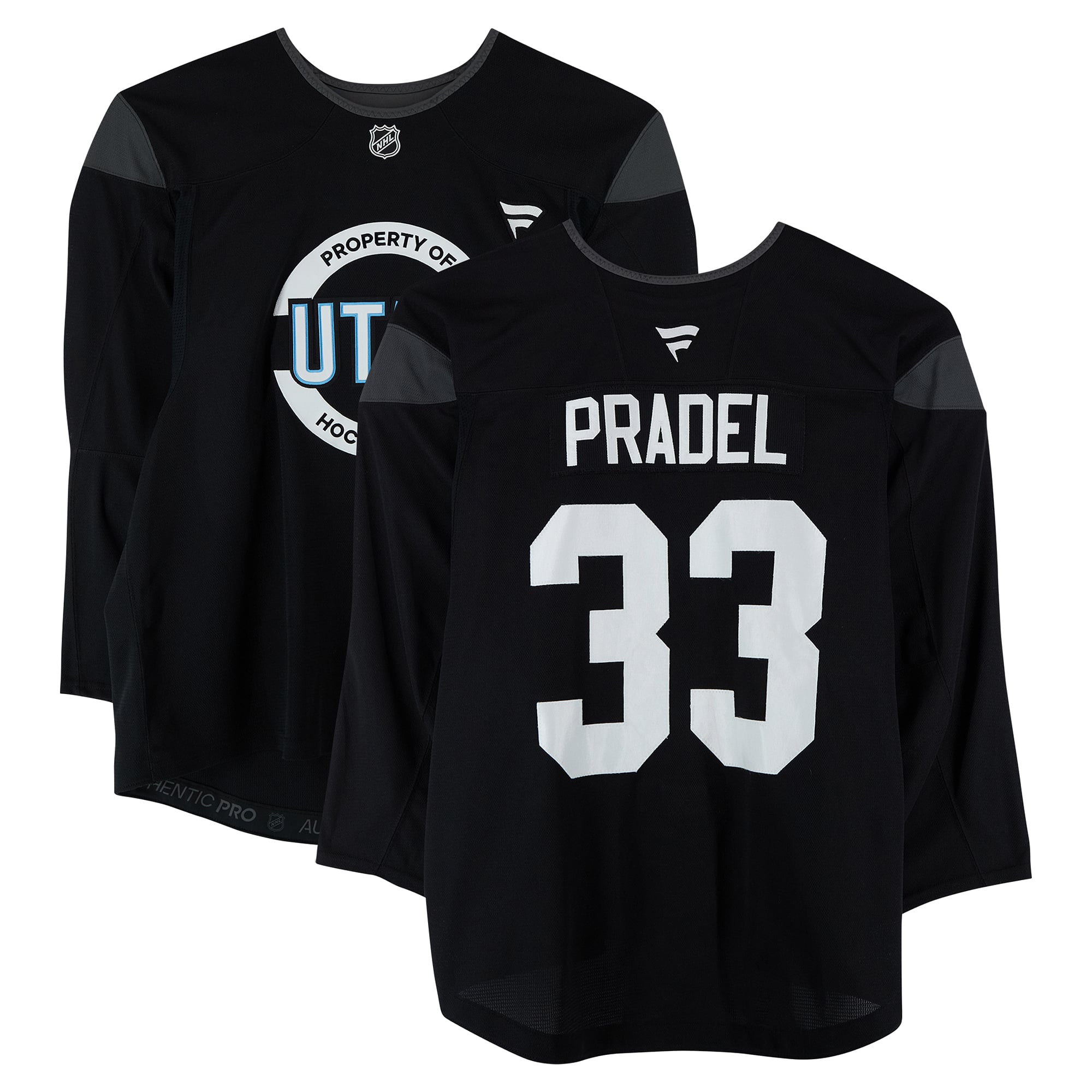 Michal Pradel Utah Mammoth Practice-Used #33 Black Jersey from the 2024-25 NHL Season