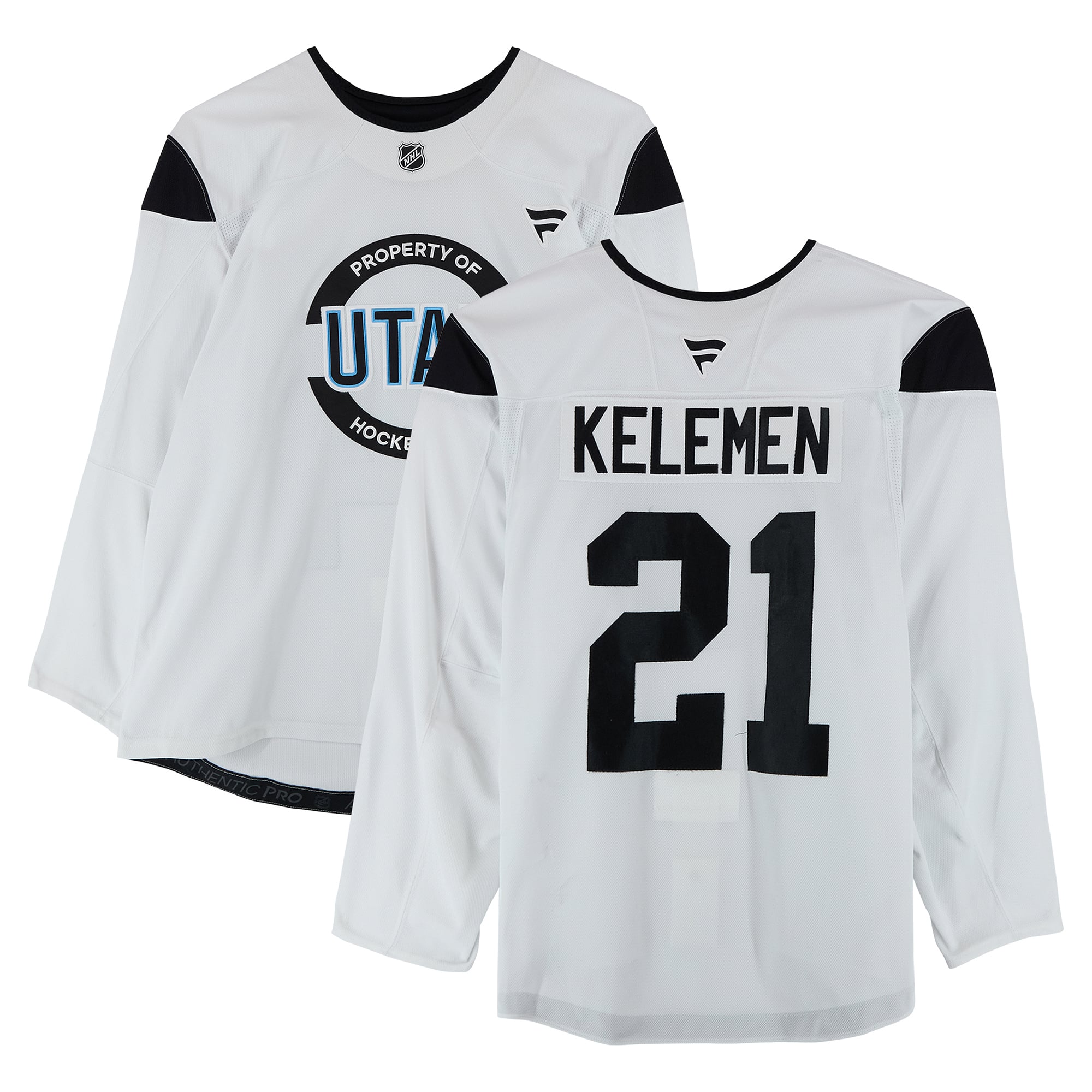 Miloš Kelemen Utah Mammoth Practice-Used #21 White Jersey from the 2024-25 NHL Season