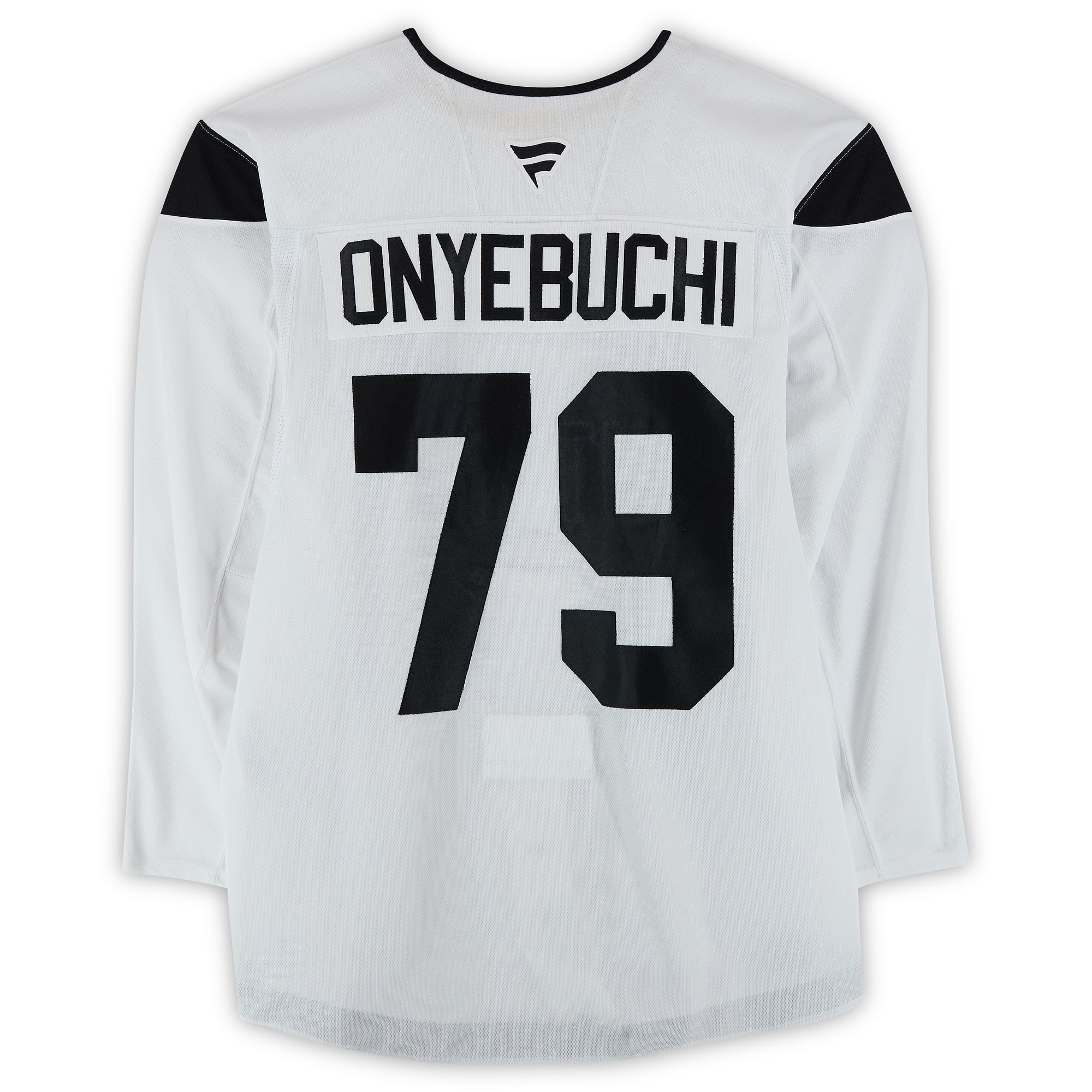 Montana Onyebuchi Utah Mammoth Practice-Used #79 White Jersey from the 2024-25 NHL Season
