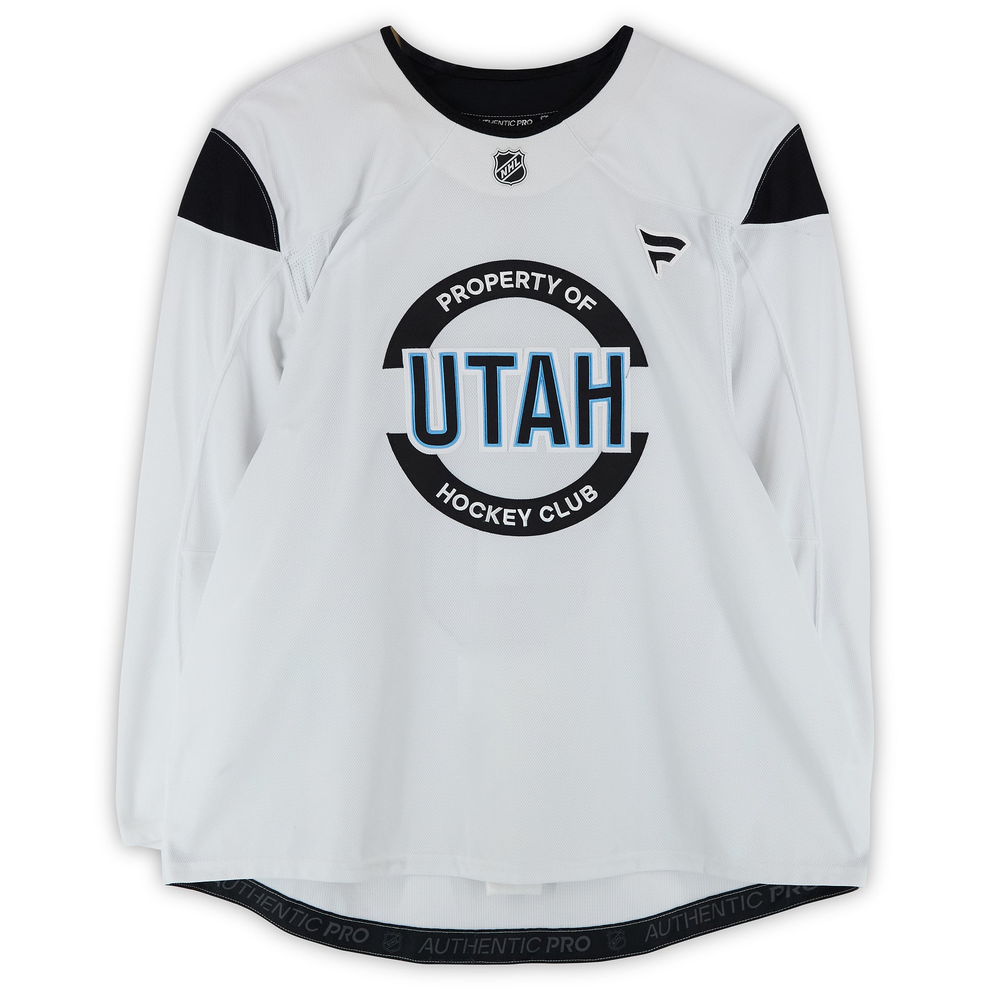 Maillot authentique blanc porté à l'entraînement par Nick Schmaltz, numéro 8, du Utah Hockey Club, saison 2024-2025 de la LNH