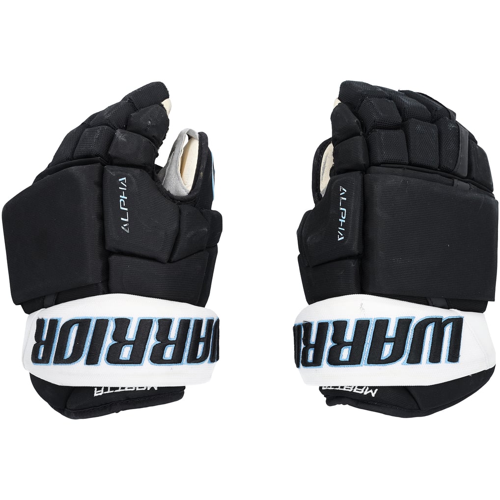 Olli Maatta Utah Mammoth Fanatics Authentic Game-Used Black Warrior Gloves from the 2025-26 NHL Season - NF70443022-23