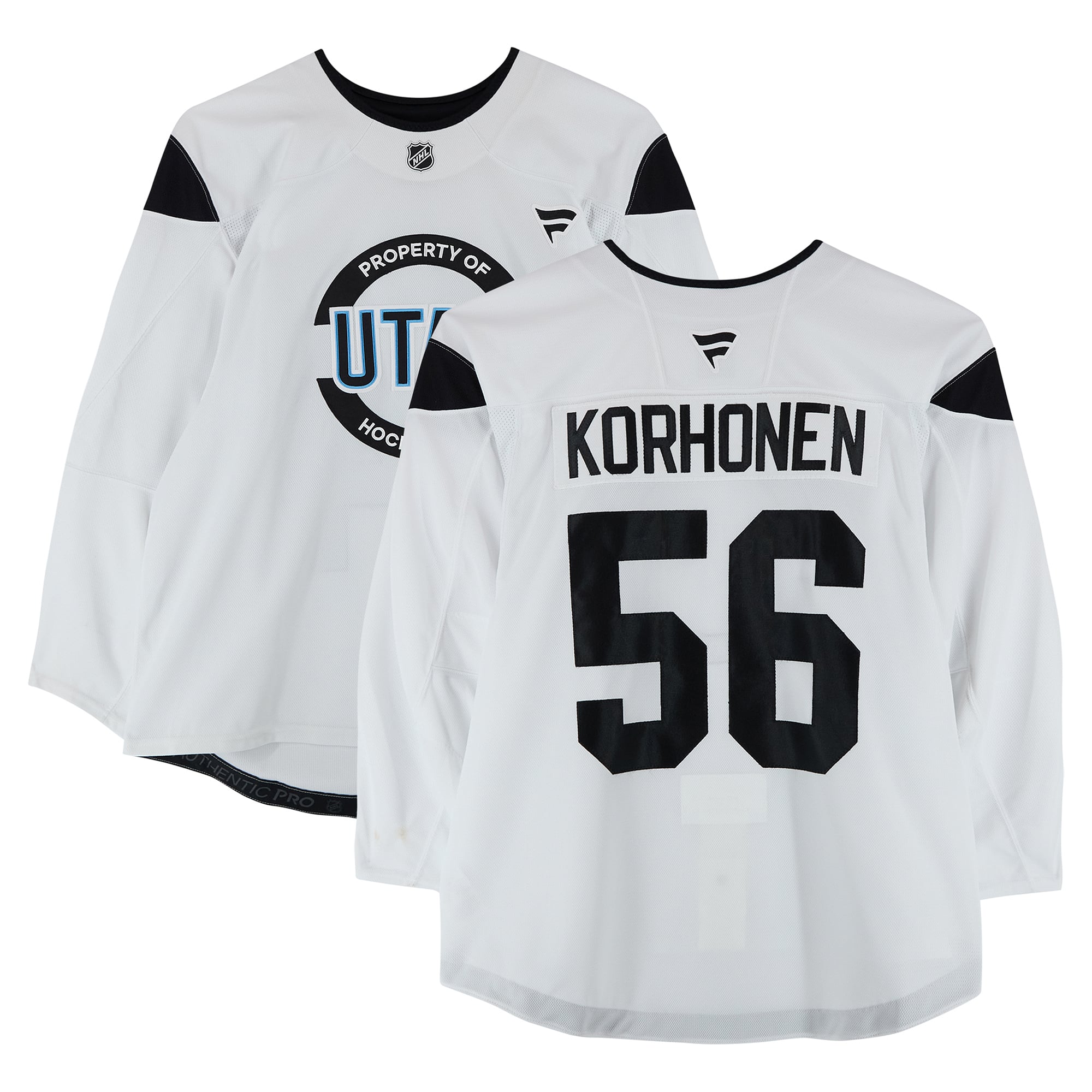 Rasmus Korhonen Utah Hockey Club Practice-Used #56 White Jersey from the 2024-25 NHL Season