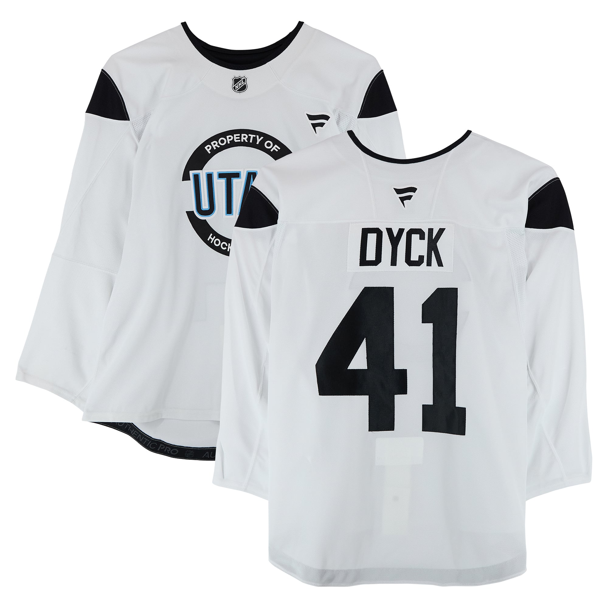 Reid Dyck Utah Hockey Club Practice-Used #41 White Jersey from the 2024-25 NHL Season