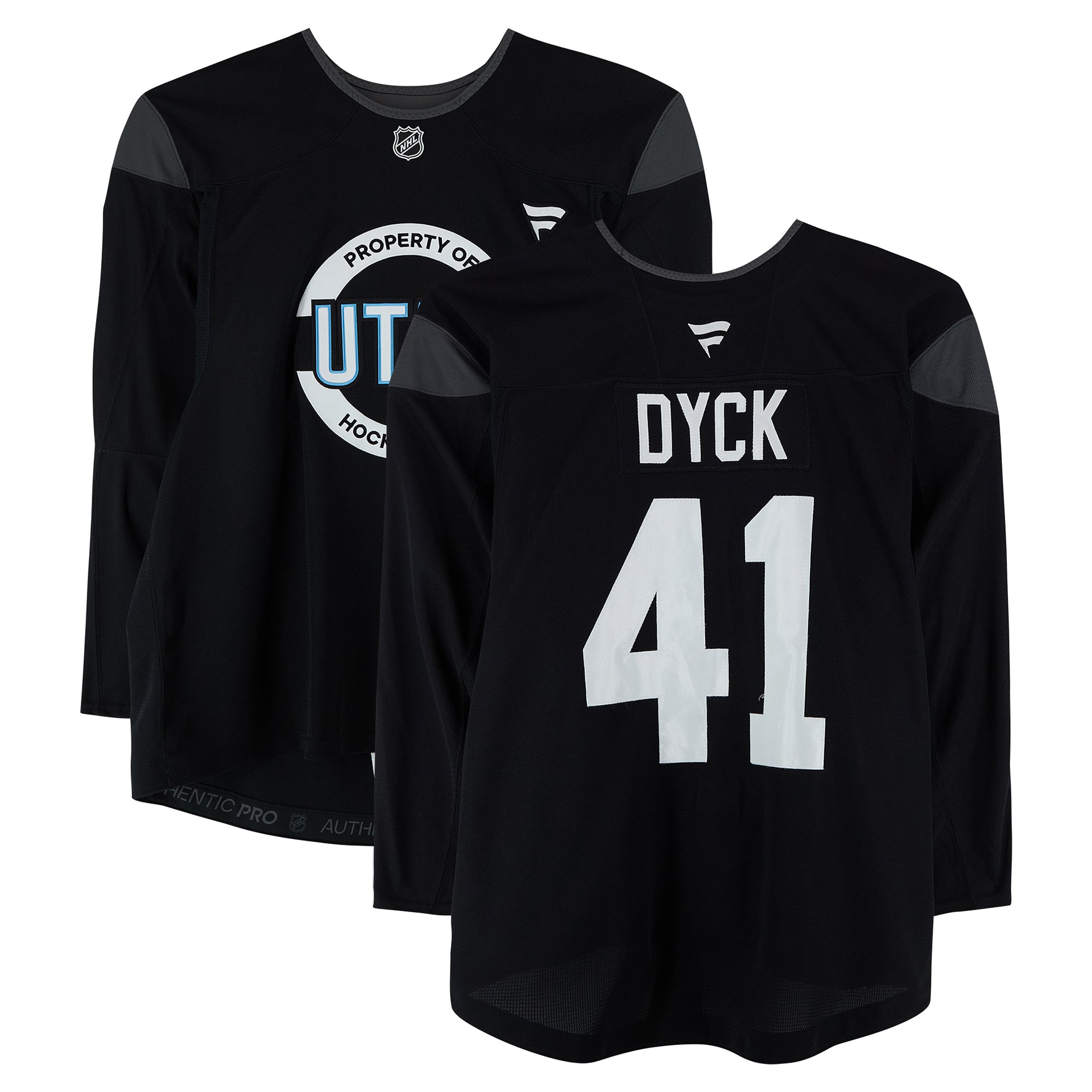Reid Dyck Utah Mammoth Practice-Used #41 Black Jersey from the 2024-25 NHL Season