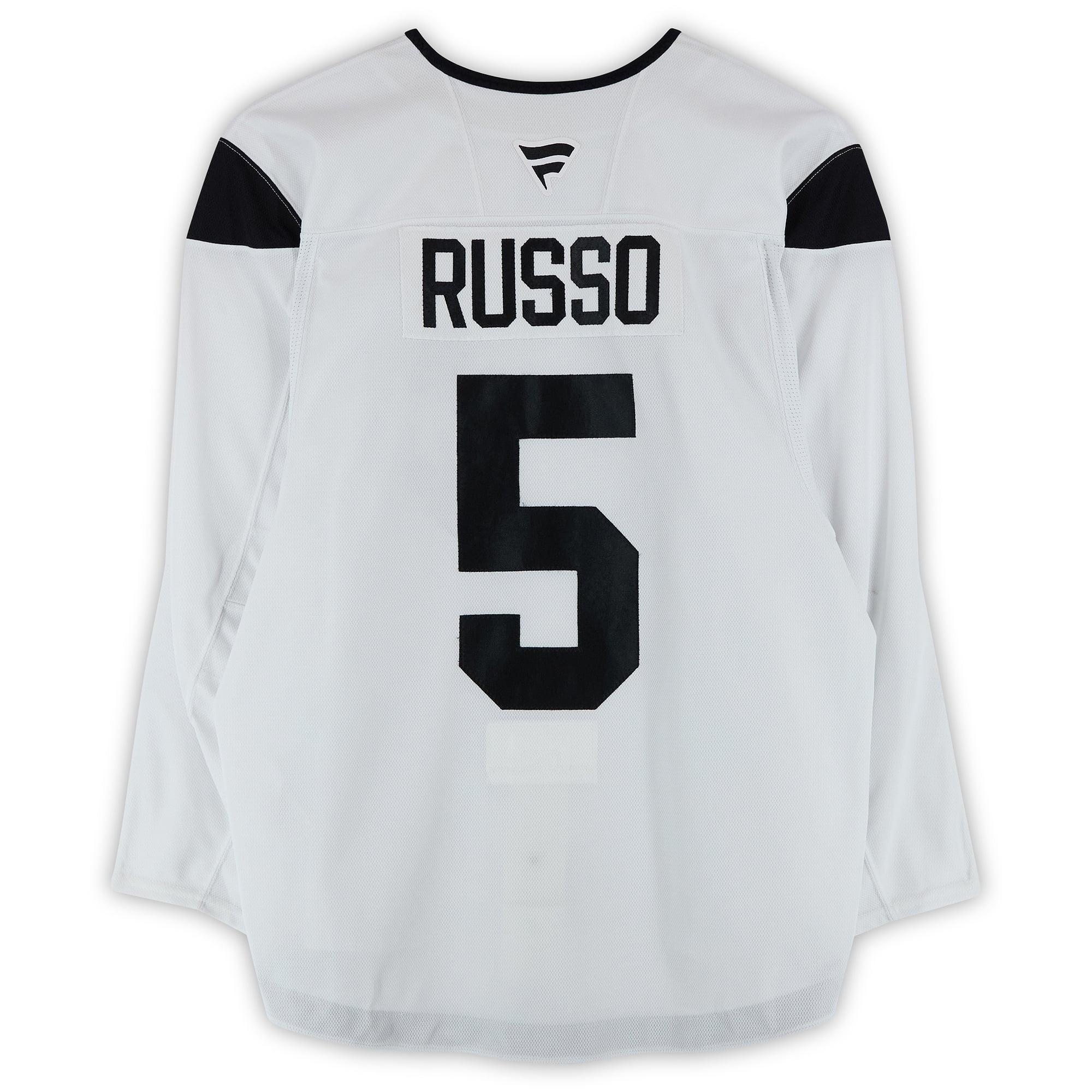 Robbie Russo Utah Hockey Club Practice-Used #5 White Jersey from the 2024-25 NHL Season