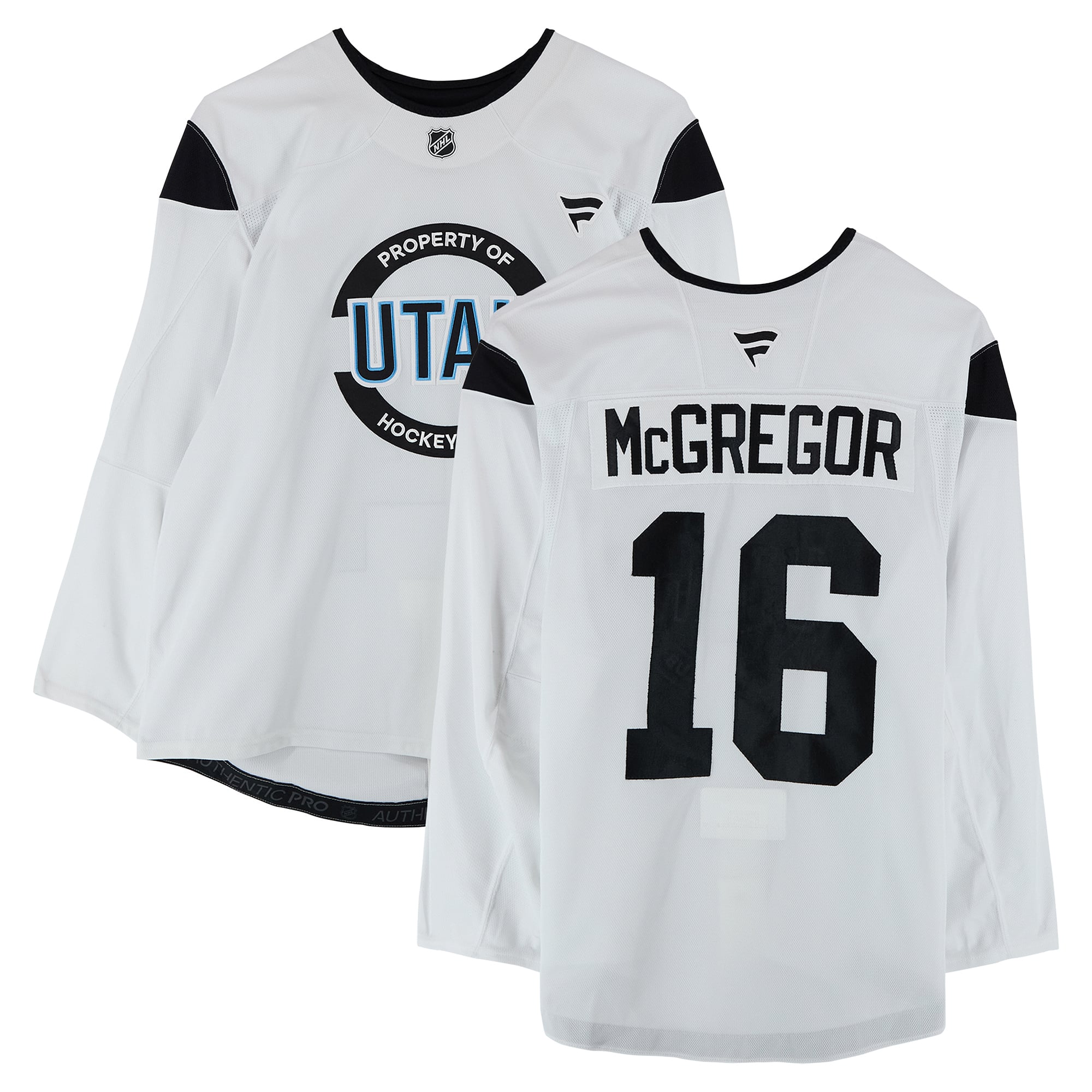 Ryan McGregor Utah Mammoth Practice-Used #16 White Jersey from the 2024-25 NHL Season