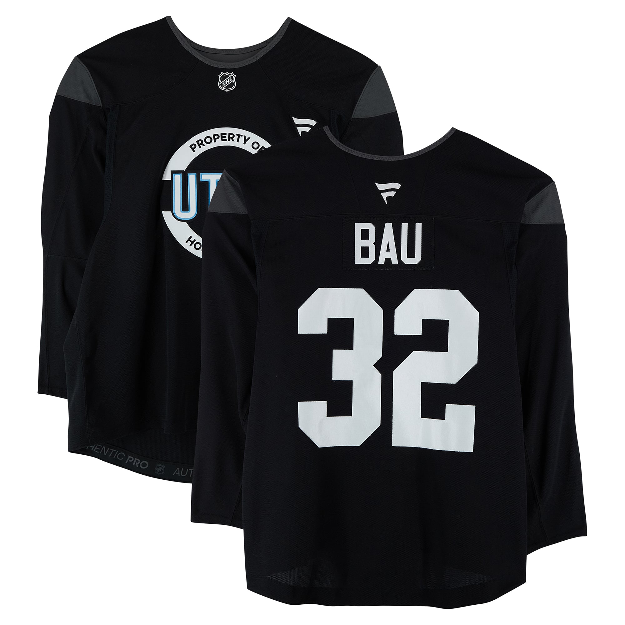 Samu Bau Utah Mammoth Practice-Used #32 Black Jersey from the 2024-25 NHL Season
