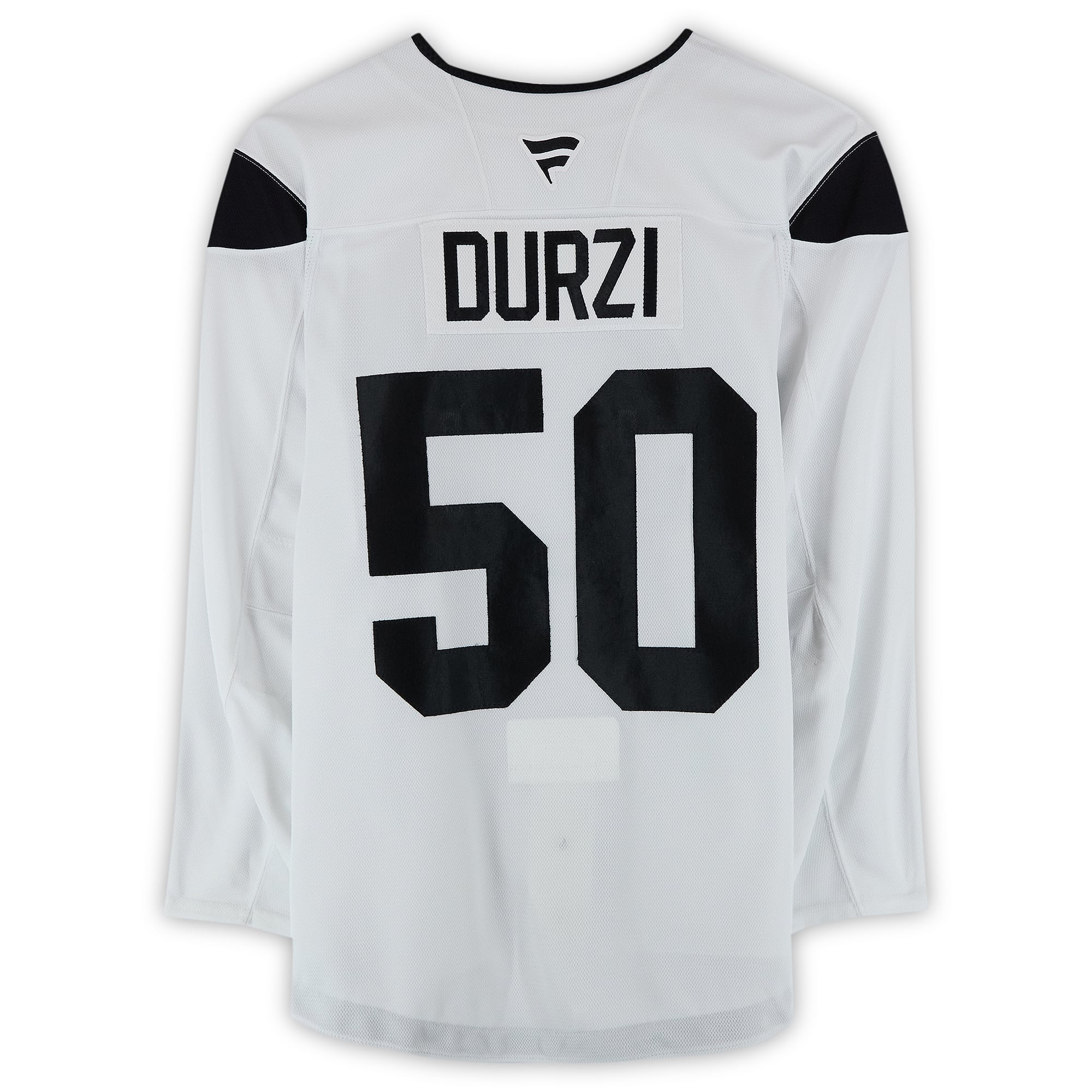 Maillot authentique blanc porté à l'entraînement par Sean Durzi, numéro 50, du Utah Hockey Club, saison 2024-2025 de la LNH