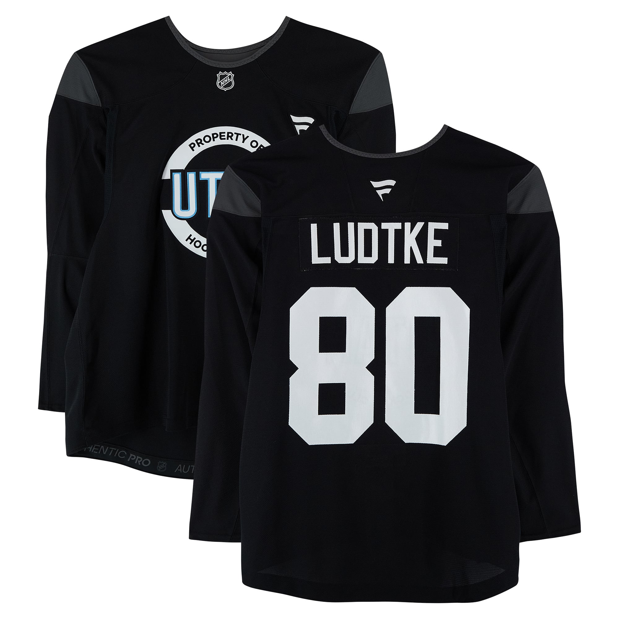 Tanner Ludtke Utah Mammoth Practice-Used #80 Jersey from the 2024-25 NHL Season