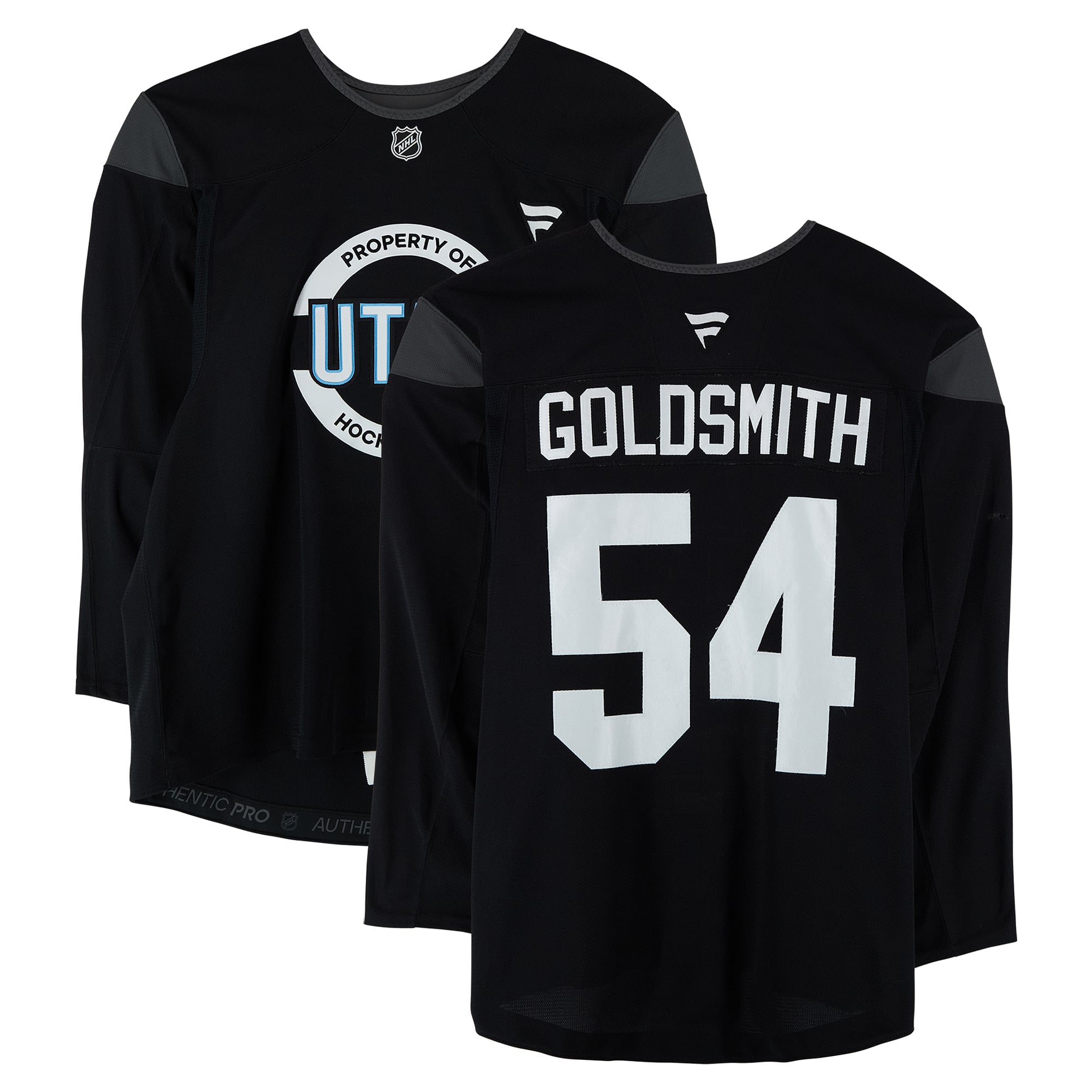 Terrell Goldsmith Utah Mammoth Practice-Used #54 Black Jersey from the 2024-25 NHL Season